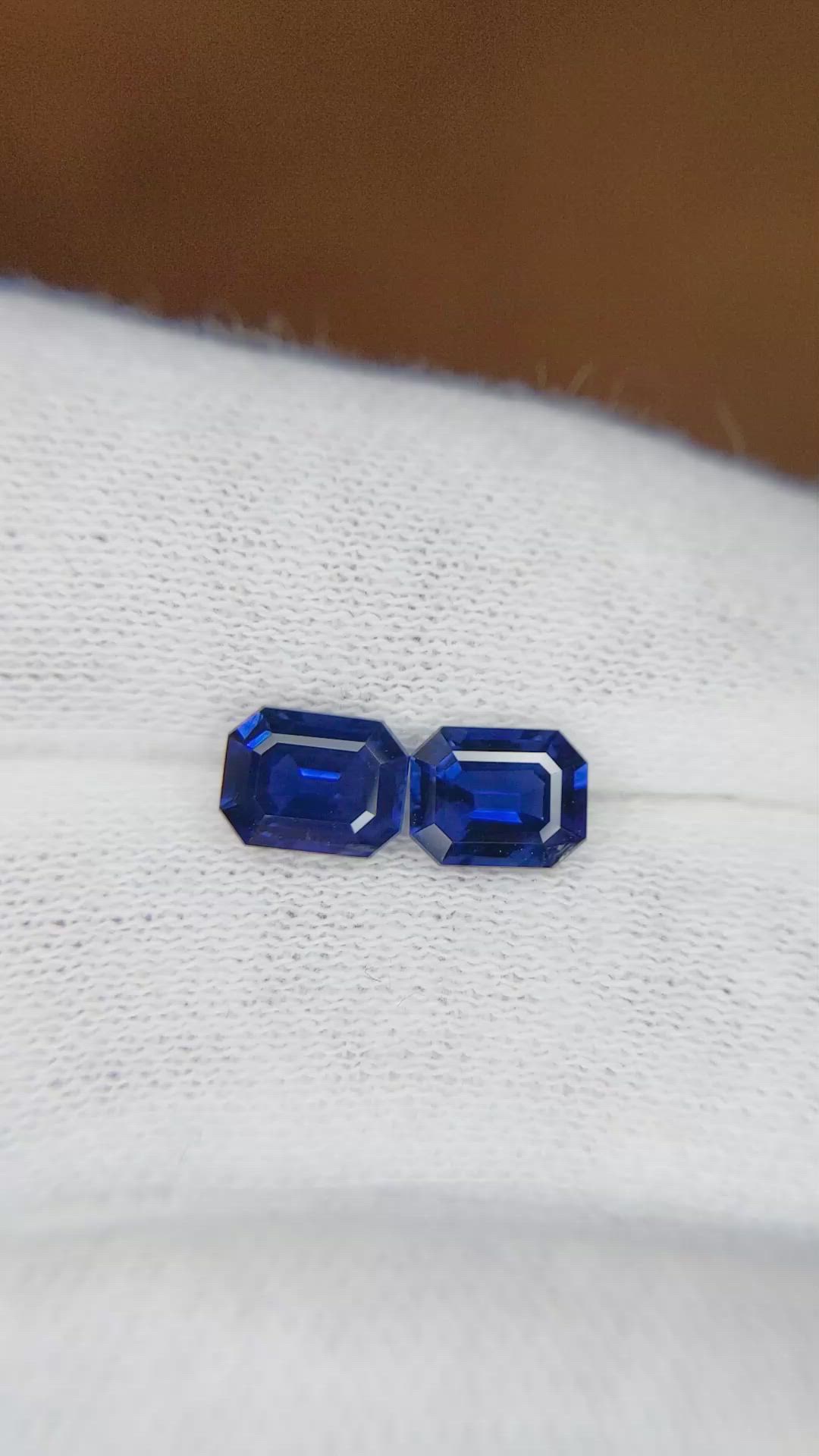 2.16 Ct.Tw.Total Carat Weight Blue Sapphire Pair from Madagascar Size Video