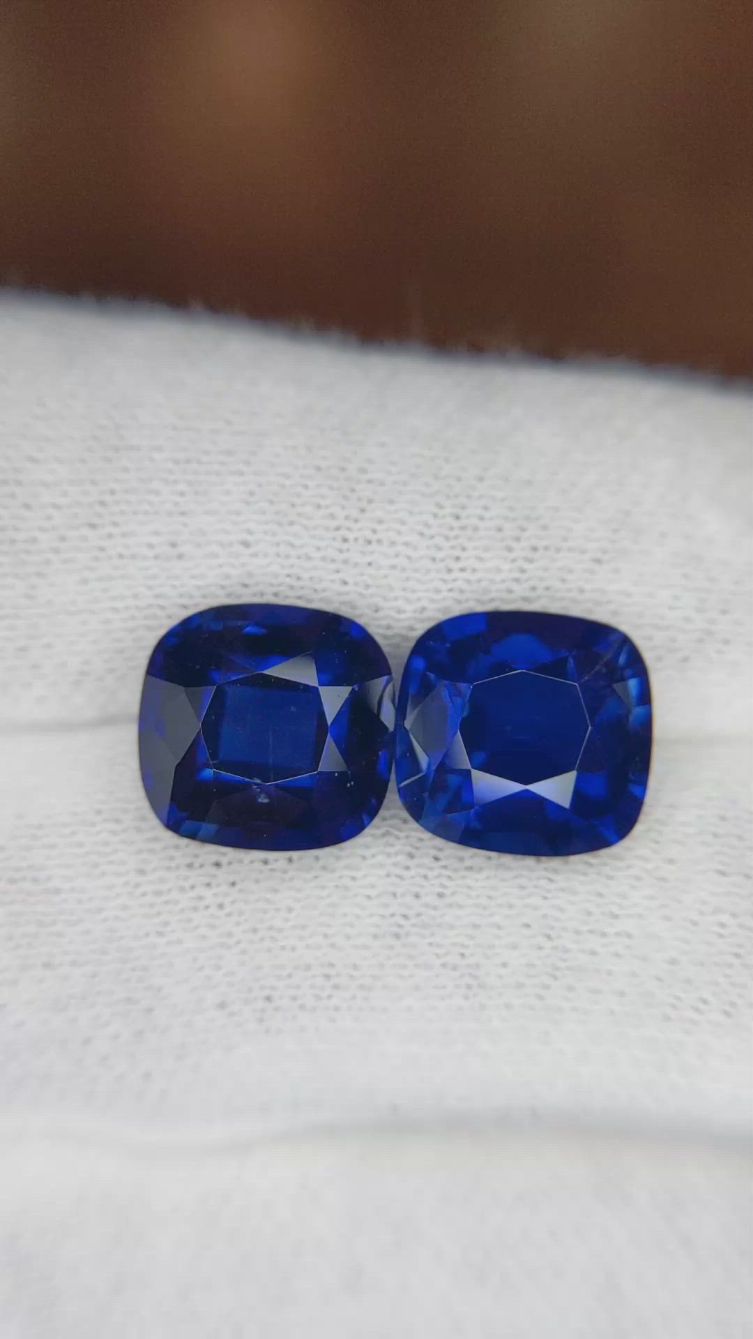 11.35 Ct.Tw.Total Carat Weight Blue Sapphire Pair from Ceylon (Sri Lanka) Size Video