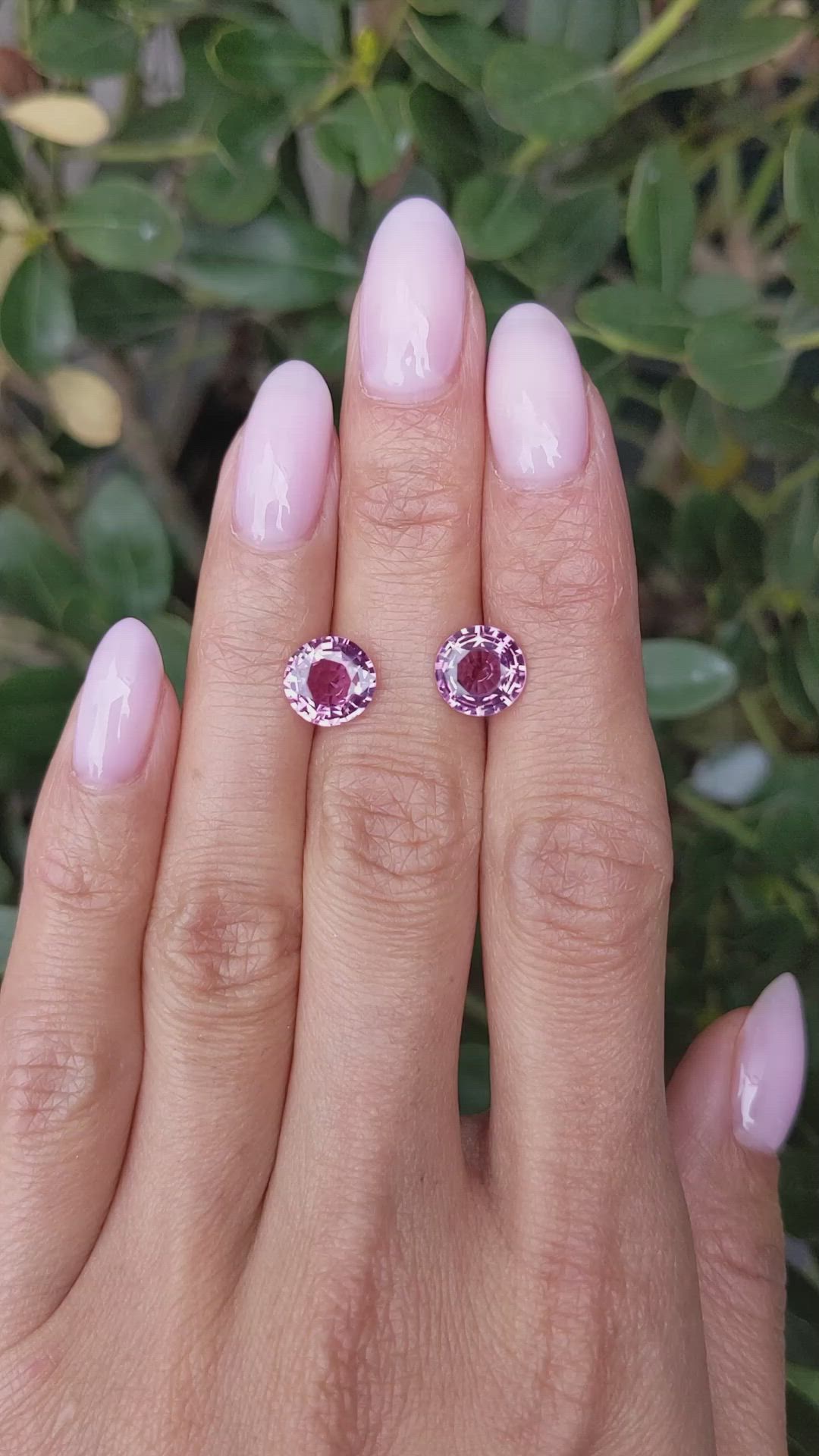 4.39 Ct.Tw.Total Carat Weight Pink Sapphire Pair from Madagascar Size Video