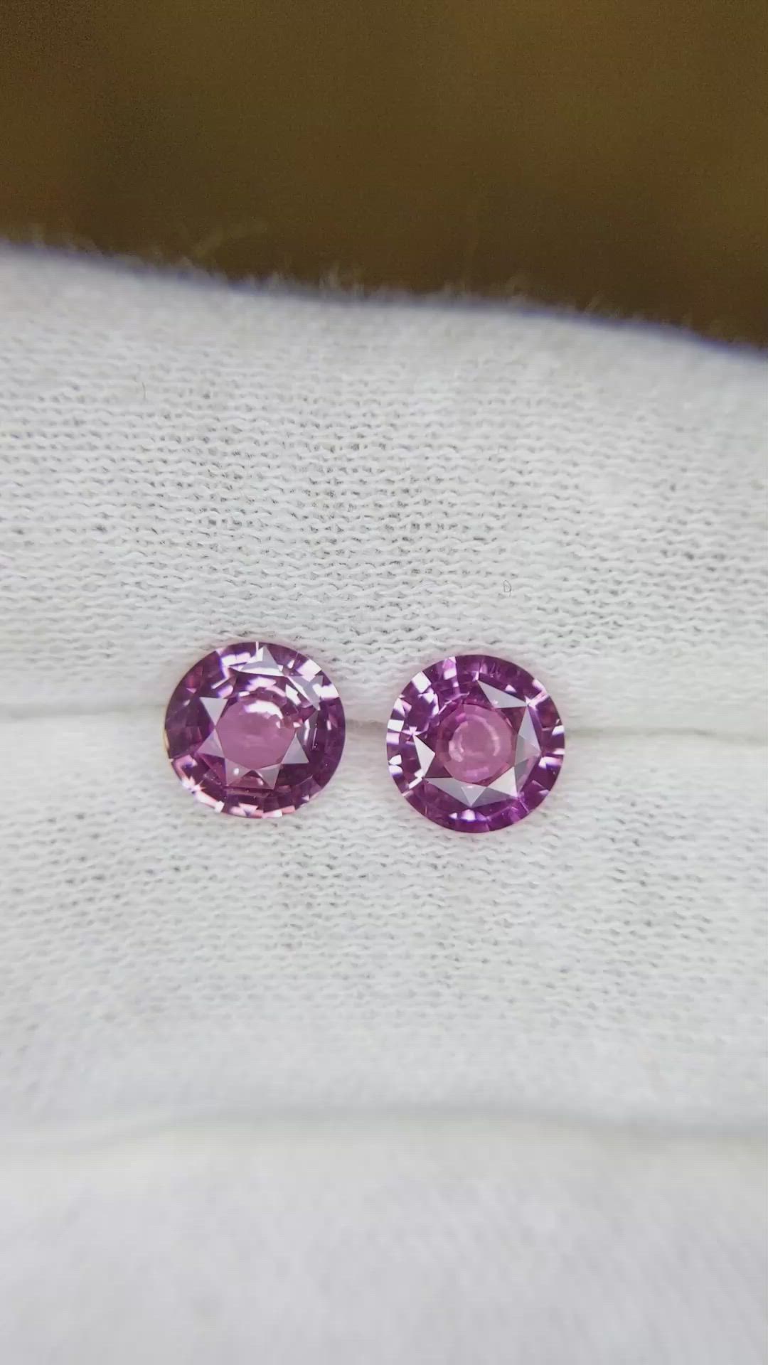 2.64&nbsp;Ct.Tw.Total Carat Weight Pink Sapphire Pair from Ceylon (Sri Lanka) Size Video