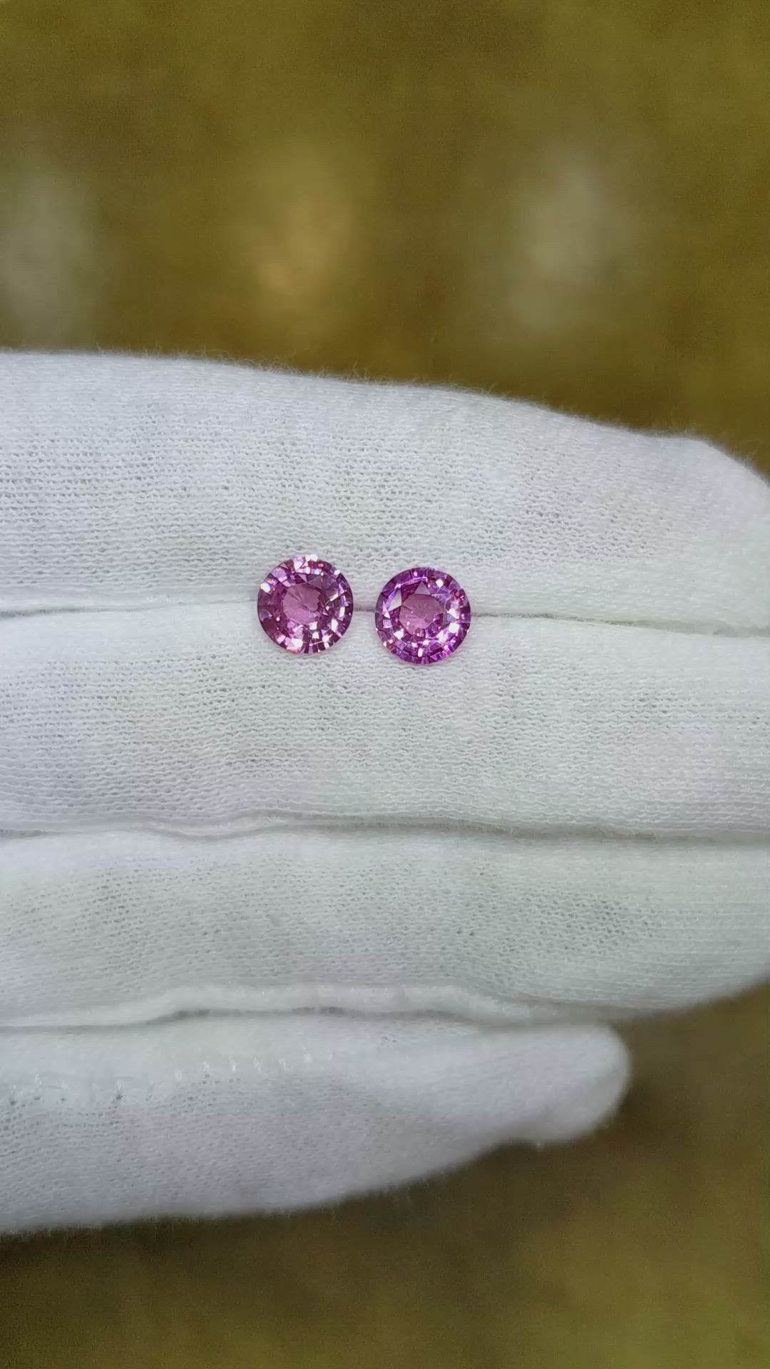 2.64&nbsp;Ct.Tw.Total Carat Weight Pink Sapphire Pair from Ceylon (Sri Lanka) Size Video