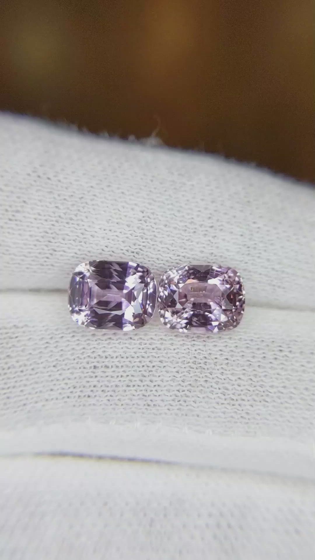 5.57 Ct.Tw.Total Carat Weight Pinkish Purple Sapphire Pair from Madagascar Size Video