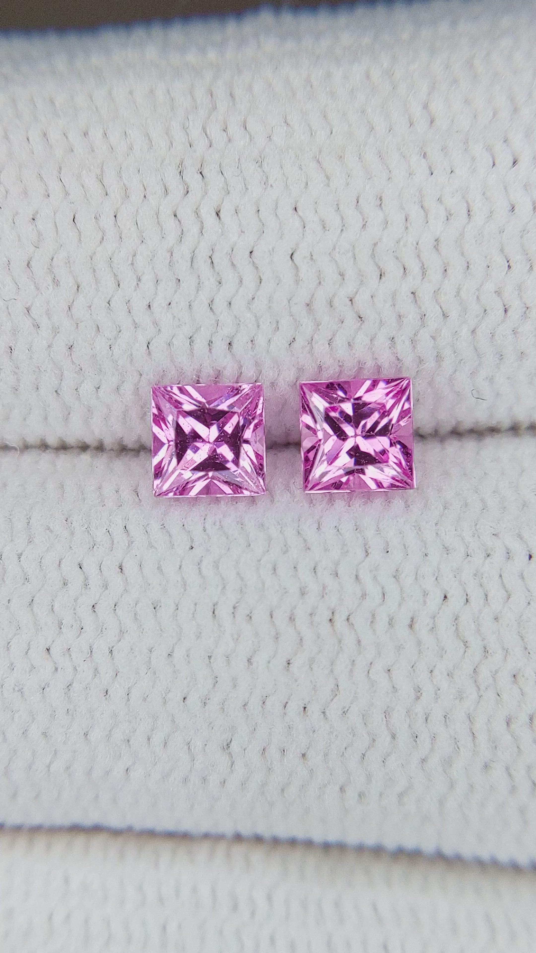 0.76 Ct.Tw.Total Carat Weight Pink Sapphire Pair from Ceylon (Sri Lanka) Size Video