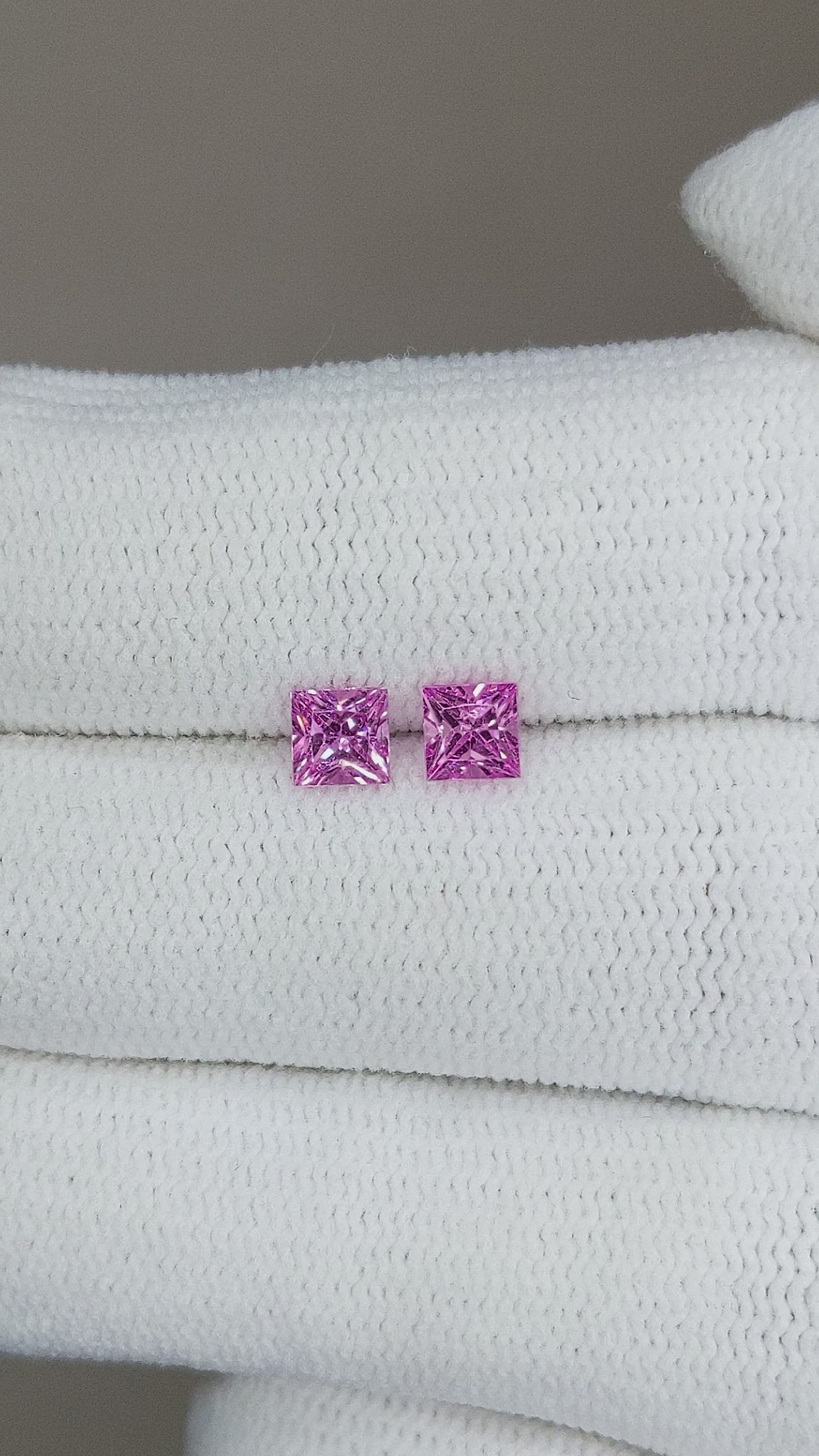 0.76 Ct.Tw.Total Carat Weight Pink Sapphire Pair from Ceylon (Sri Lanka) Size Video