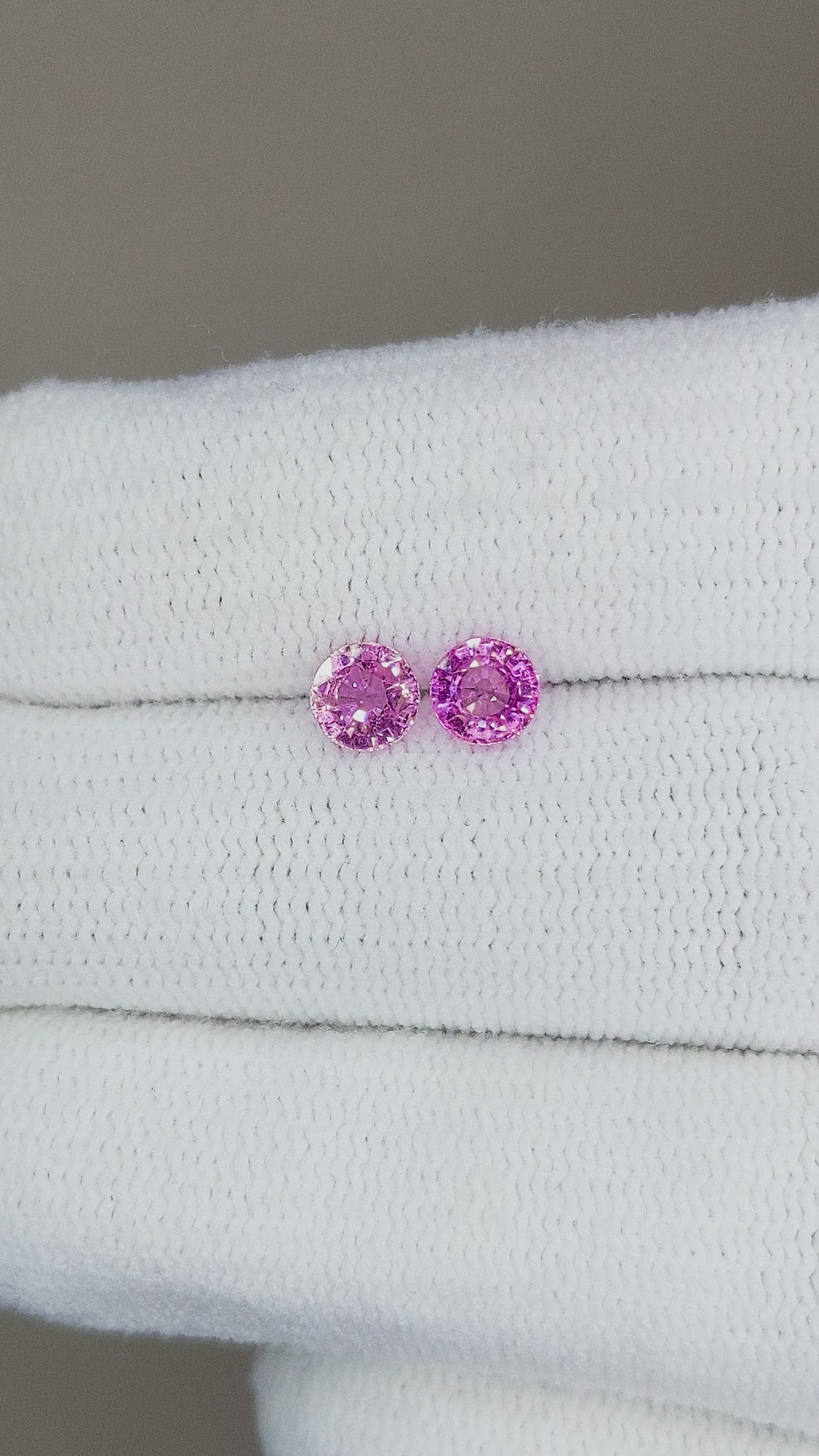 0.98 Ct.Tw.Total Carat Weight Pink Sapphire Pair from Ceylon (Sri Lanka) Size Video