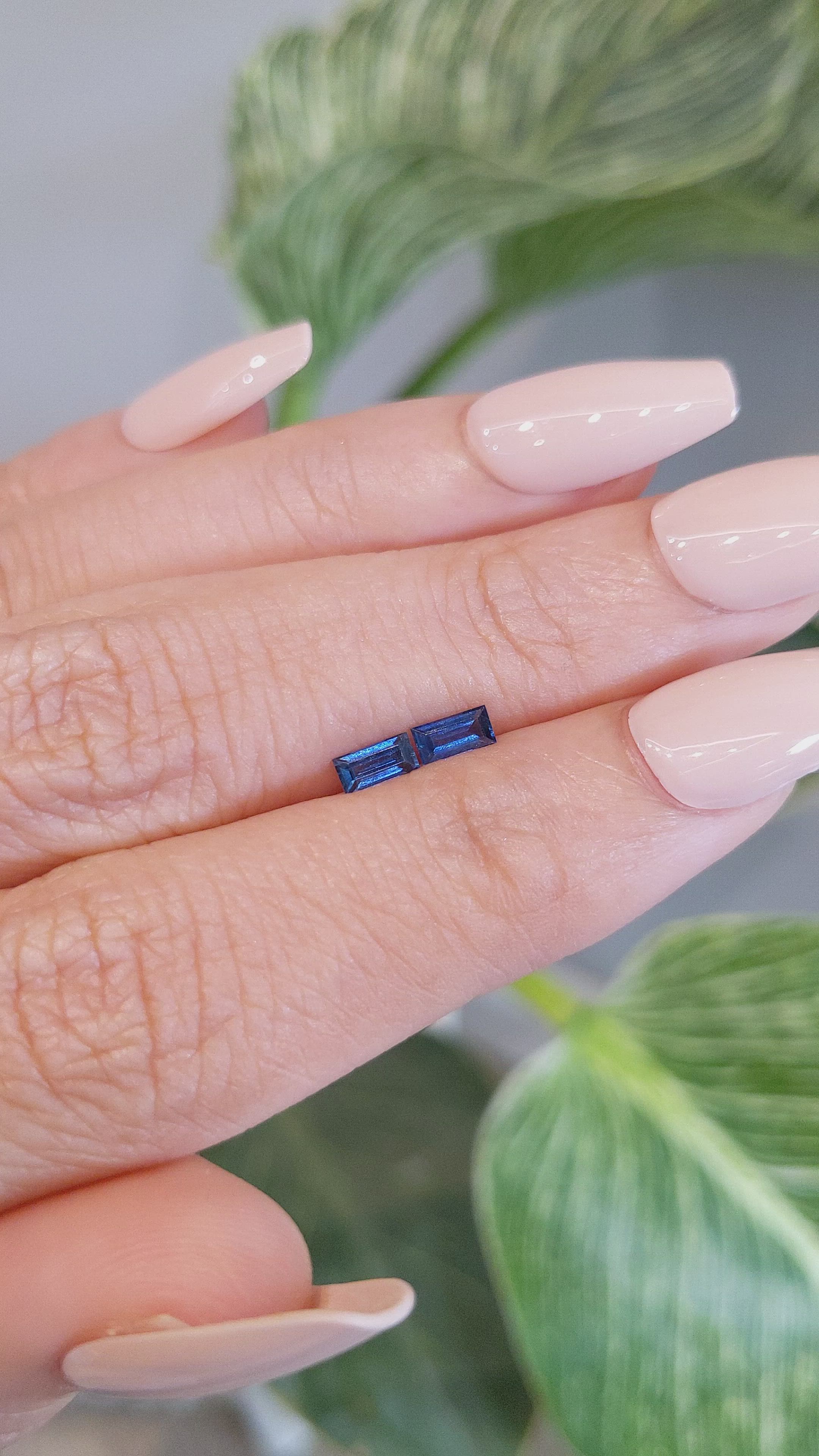 0.50 Ct.Tw.Total Carat Weight Blue Sapphire Pair from Ceylon (Sri Lanka) Size Video