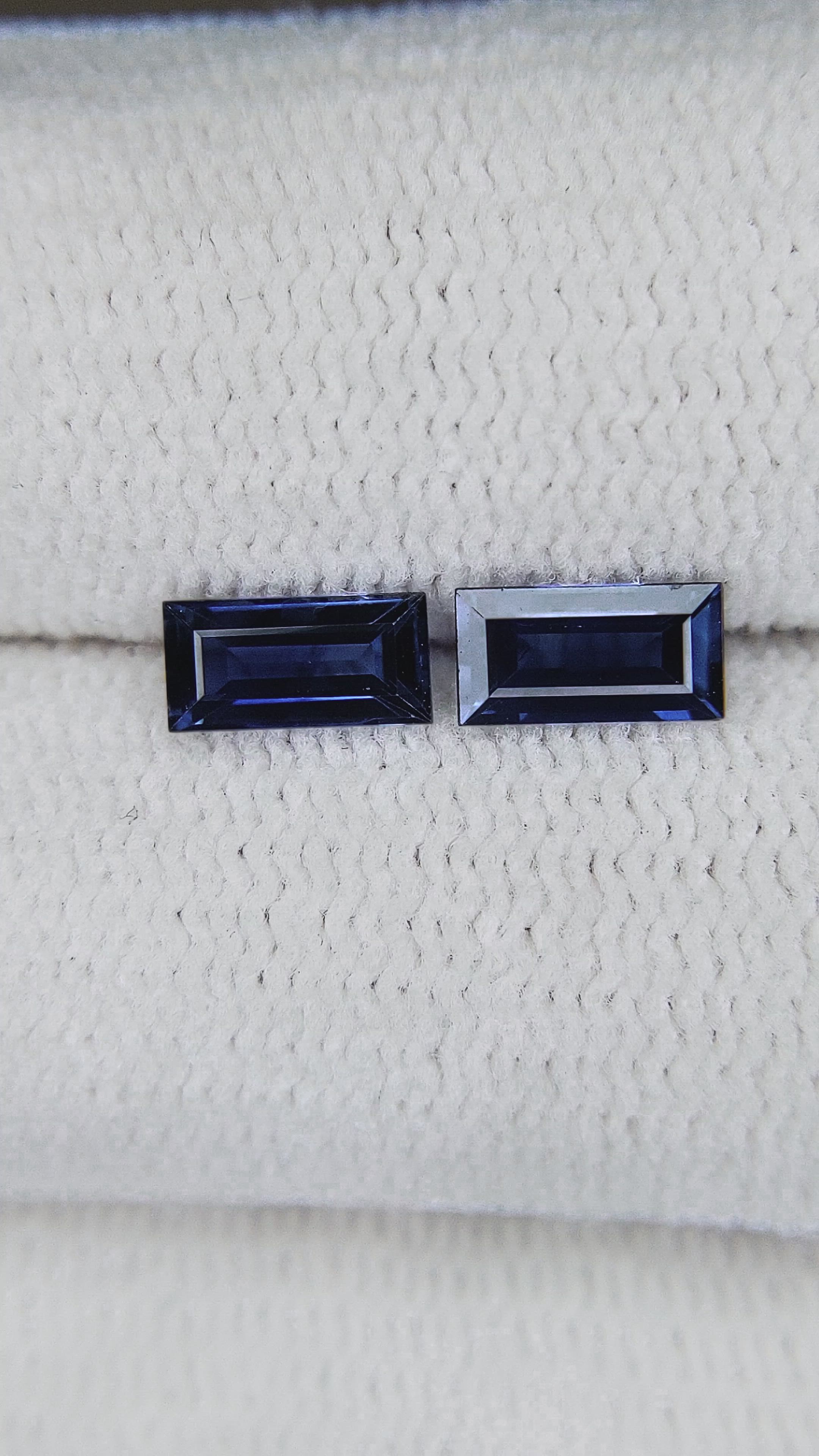 0.88 Ct.Tw.Total Carat Weight Blue Sapphire Pair from Ceylon (Sri Lanka) Size Video