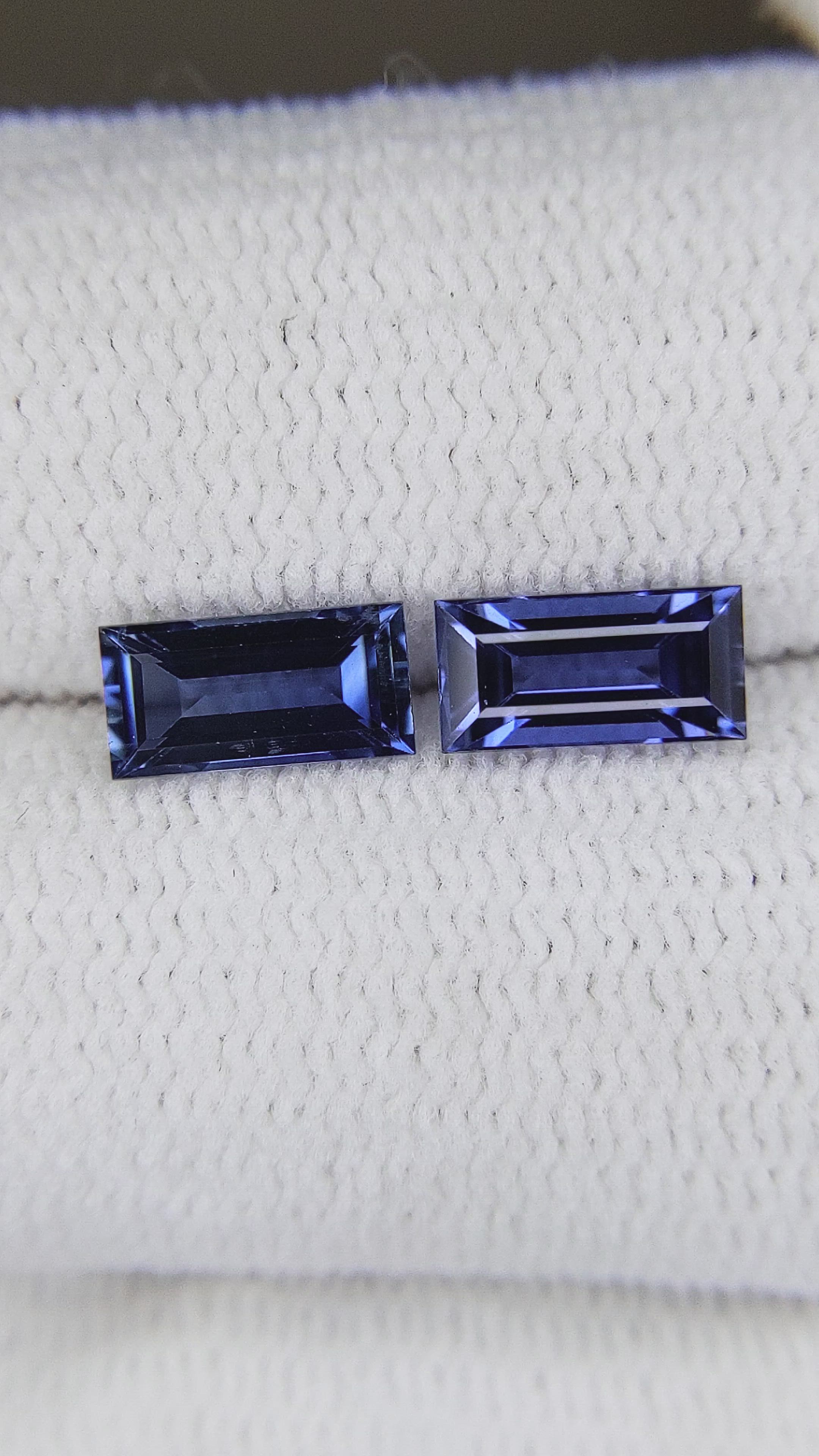 1.58 Ct.Tw.Total Carat Weight Blue Sapphire Pair from Ceylon (Sri Lanka) Size Video