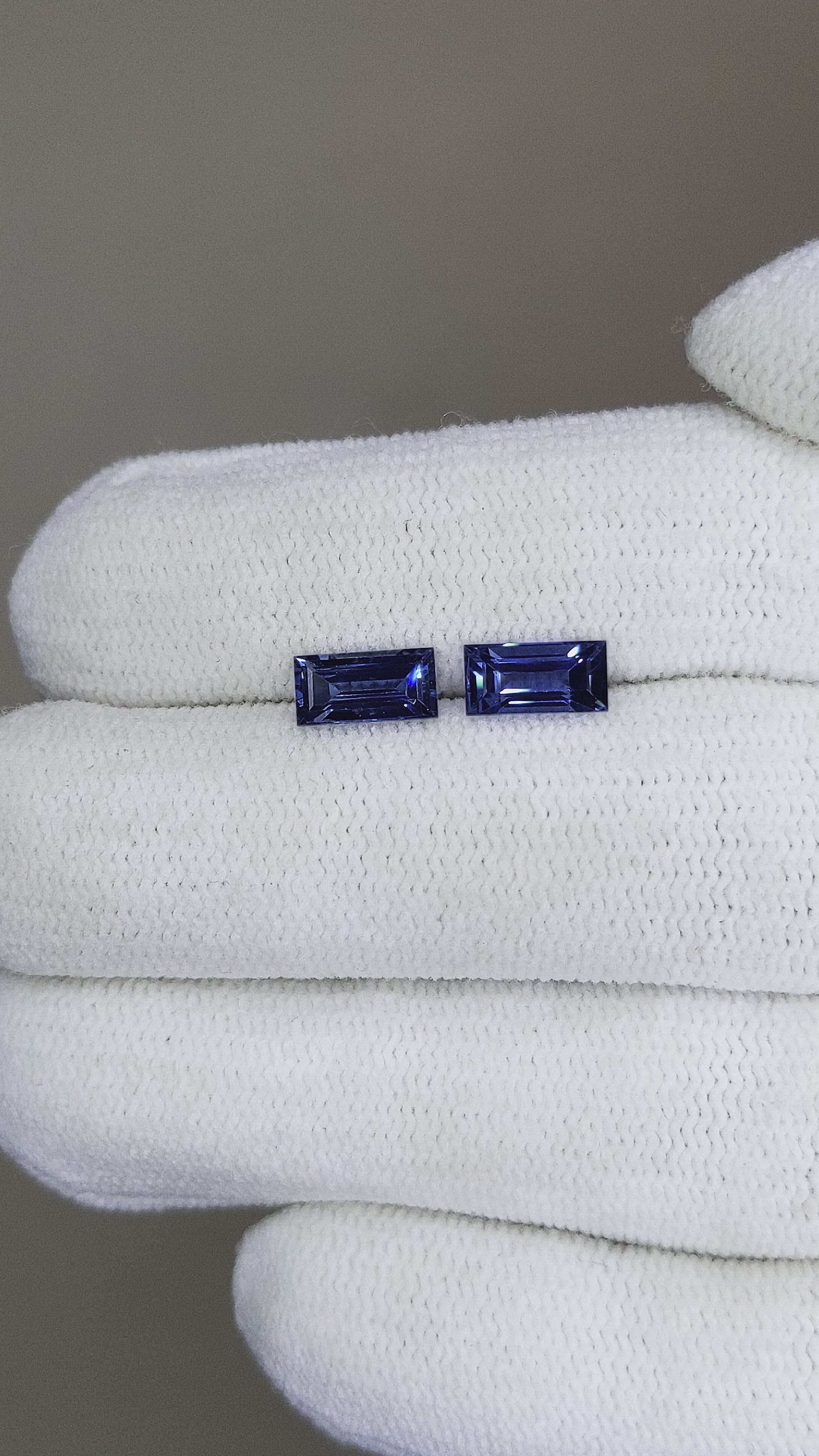 1.58 Ct.Tw.Total Carat Weight Blue Sapphire Pair from Ceylon (Sri Lanka) Size Video