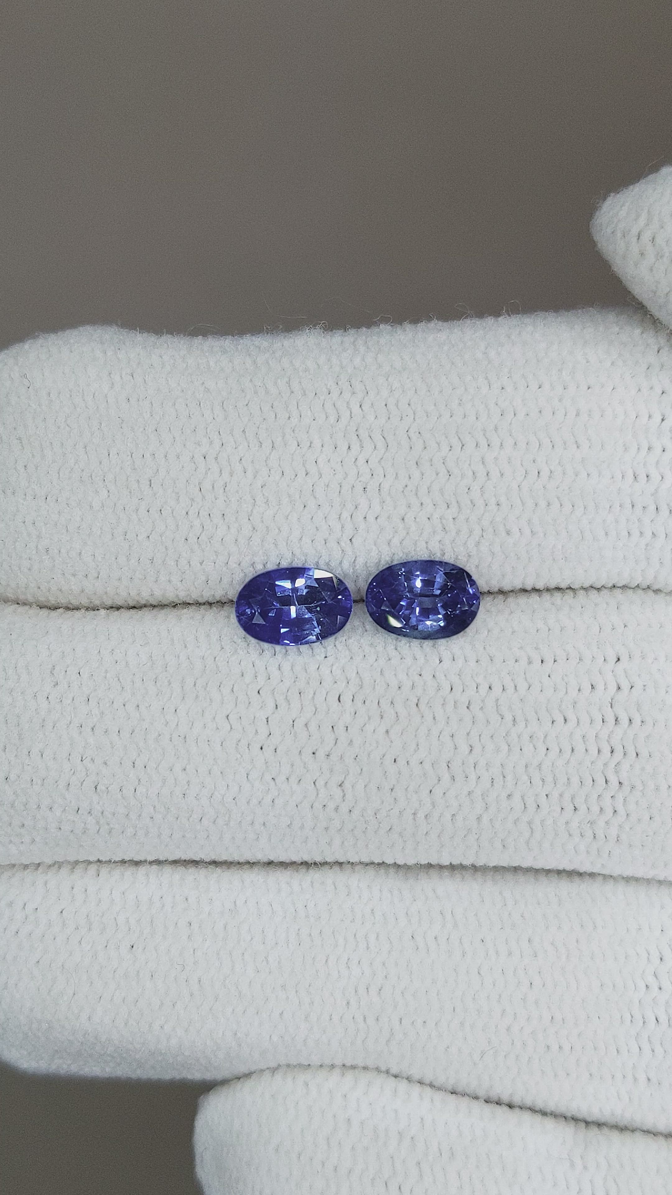 1.29 Ct.Tw.Total Carat Weight Blue Sapphire Pair from Ceylon (Sri Lanka) Size Video