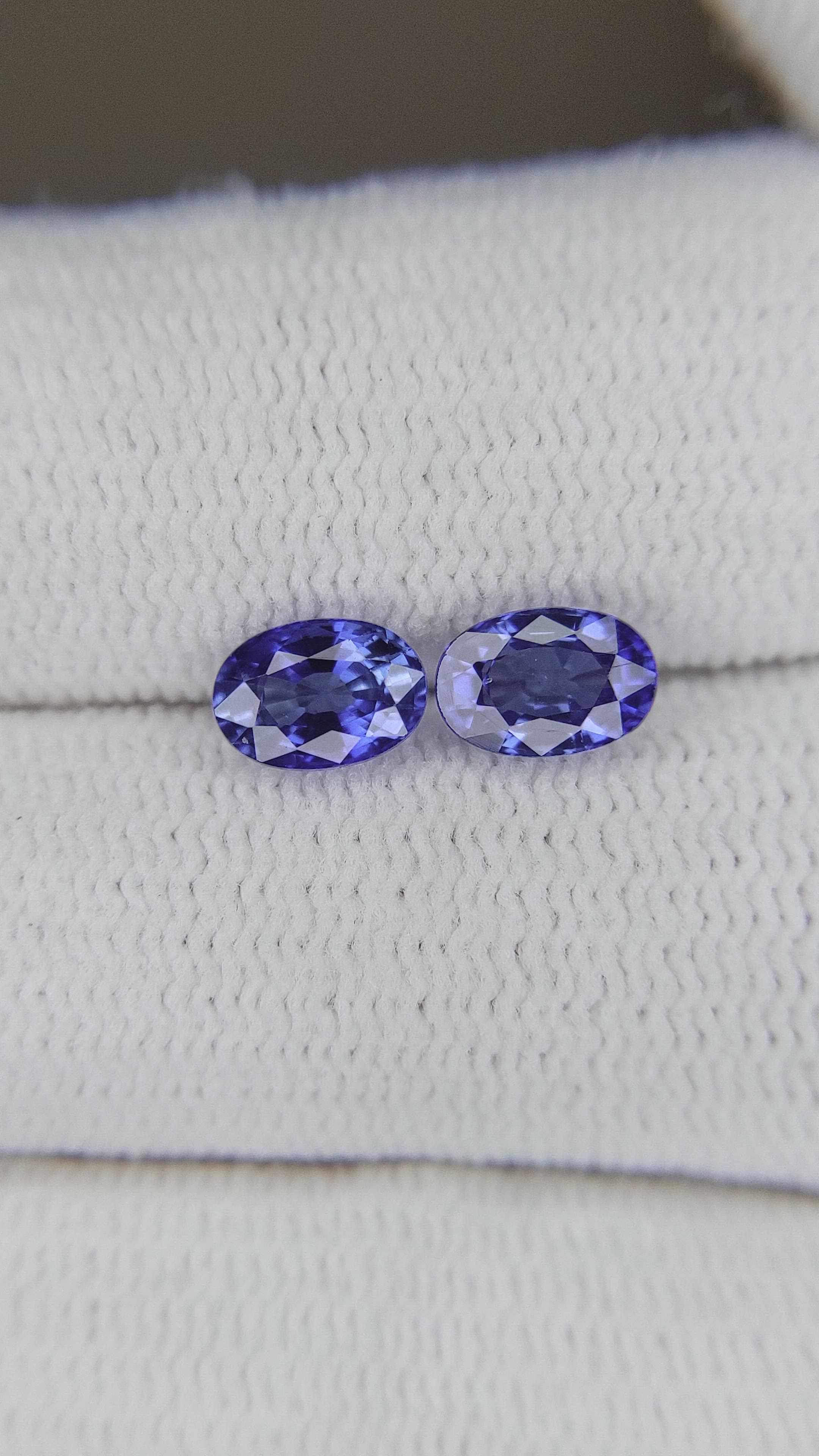 1.46 Ct.Tw.Total Carat Weight Blue Sapphire Pair from Ceylon (Sri Lanka) Size Video