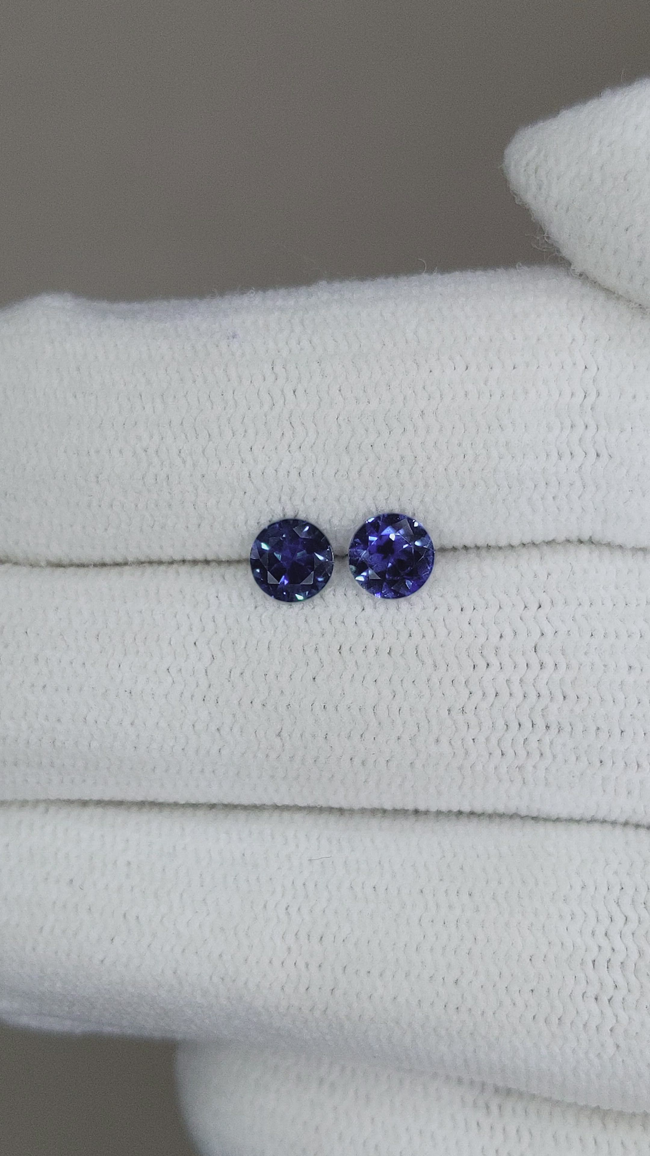 0.76 Ct.Tw.Total Carat Weight Blue Sapphire Pair from Ceylon (Sri Lanka) Size Video