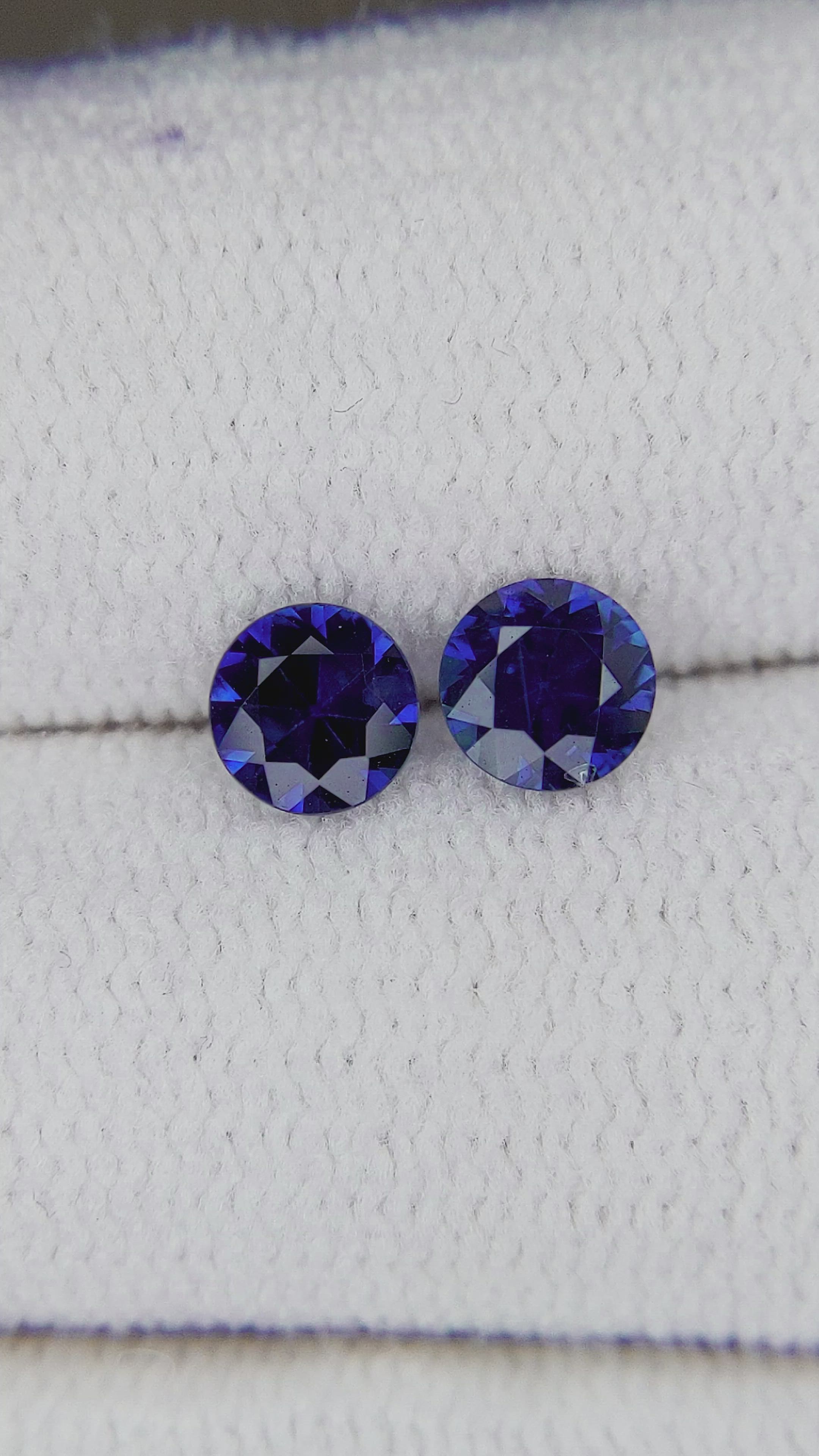 0.79 Ct.Tw.Total Carat Weight Blue Sapphire Pair from Ceylon (Sri Lanka) Size Video