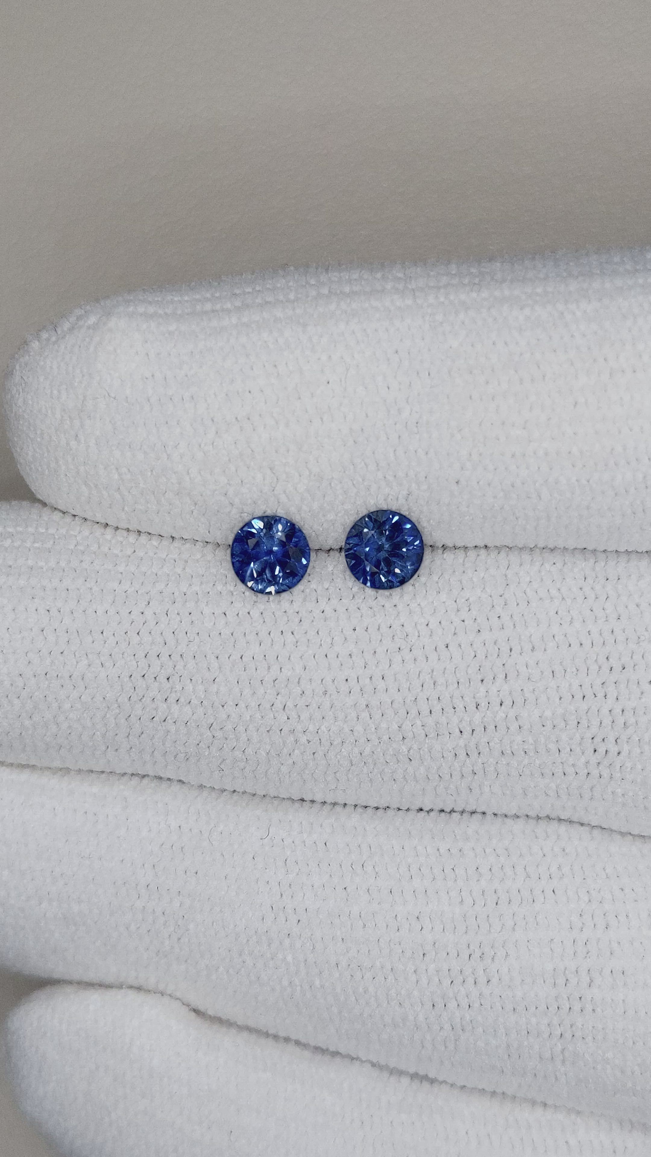 0.80 Ct.Tw.Total Carat Weight Blue Sapphire Pair from Ceylon (Sri Lanka) Size Video
