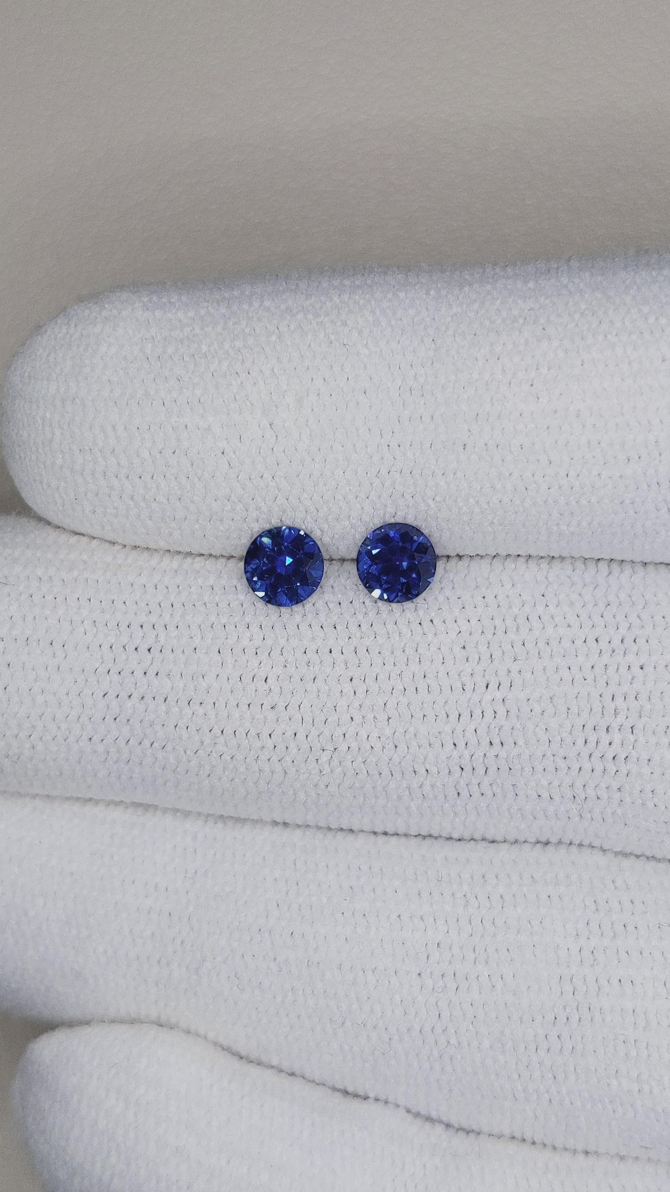 0.82 Ct.Tw.Total Carat Weight Blue Sapphire Pair from Ceylon (Sri Lanka) Size Video