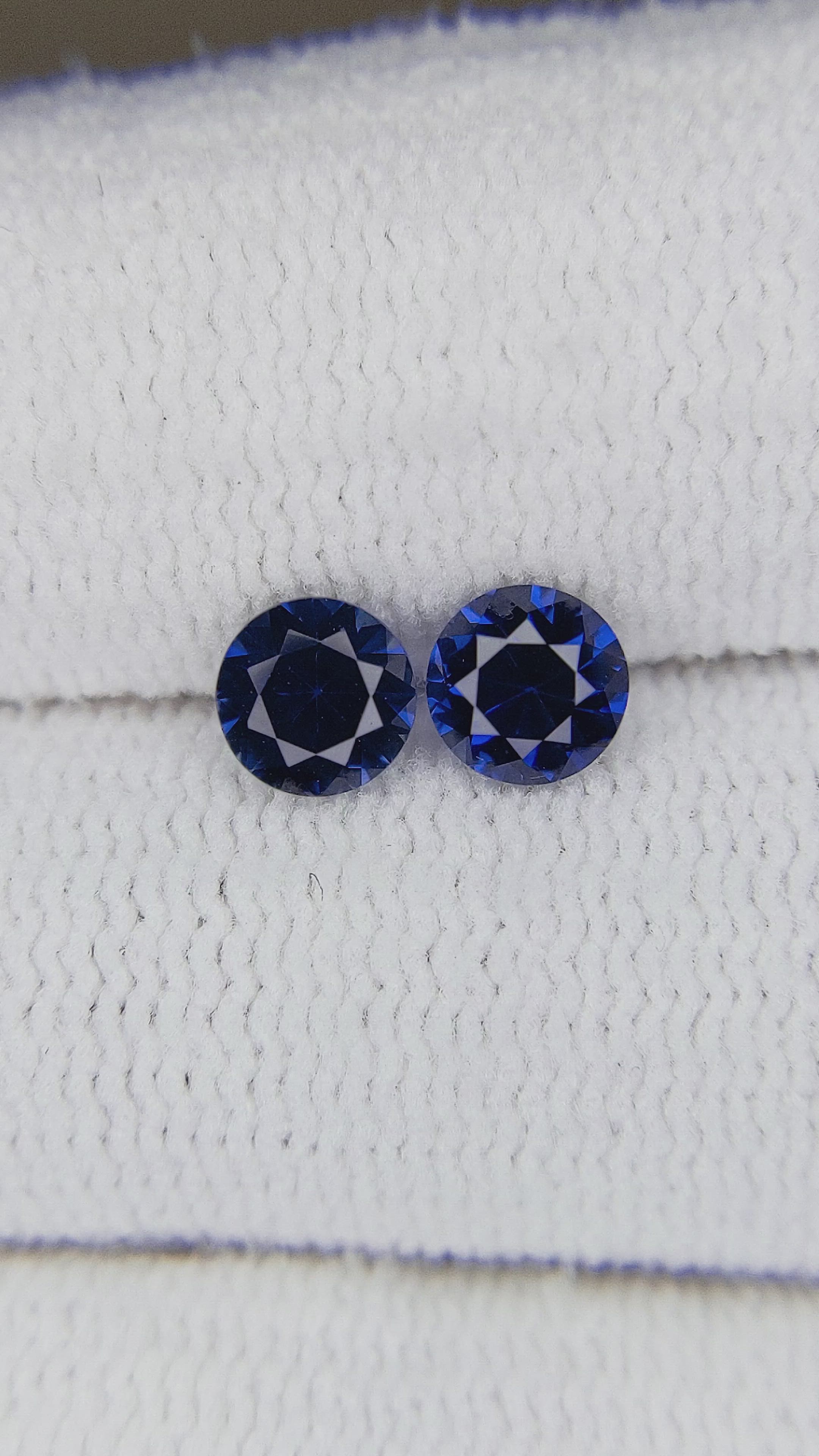 0.82 Ct.Tw.Total Carat Weight Blue Sapphire Pair from Ceylon (Sri Lanka) Size Video