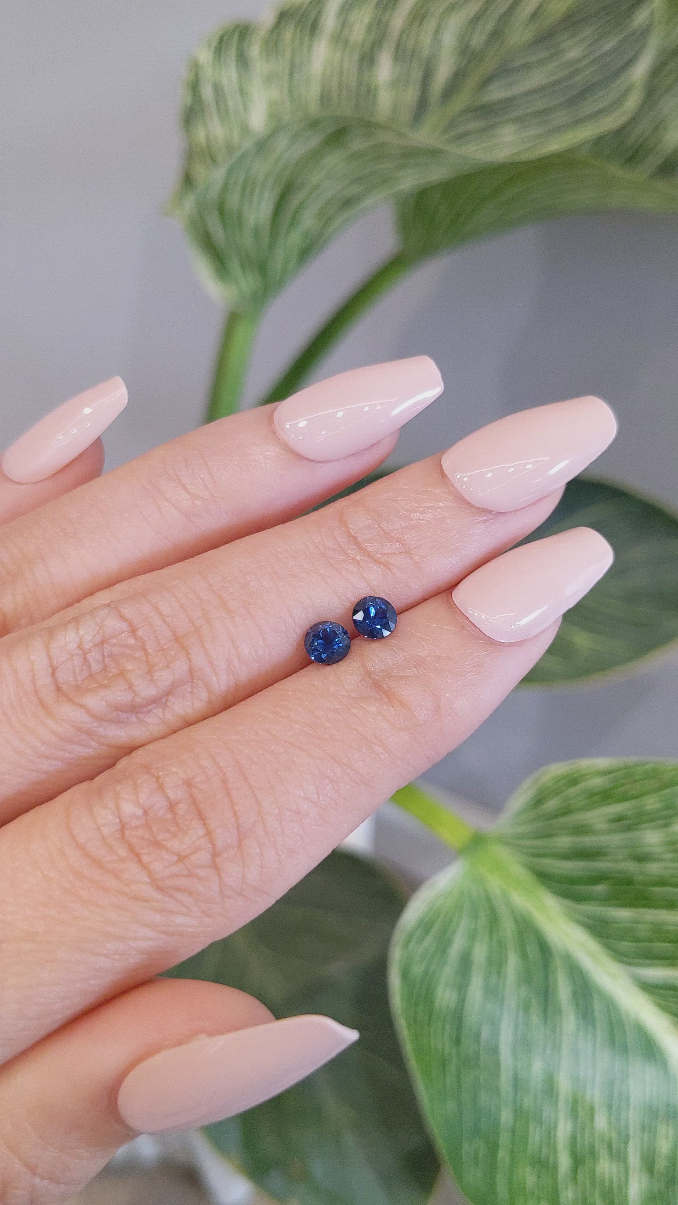 0.84&nbsp;Ct.Tw.Total Carat Weight Blue Sapphire Pair from Ceylon (Sri Lanka) Size Video