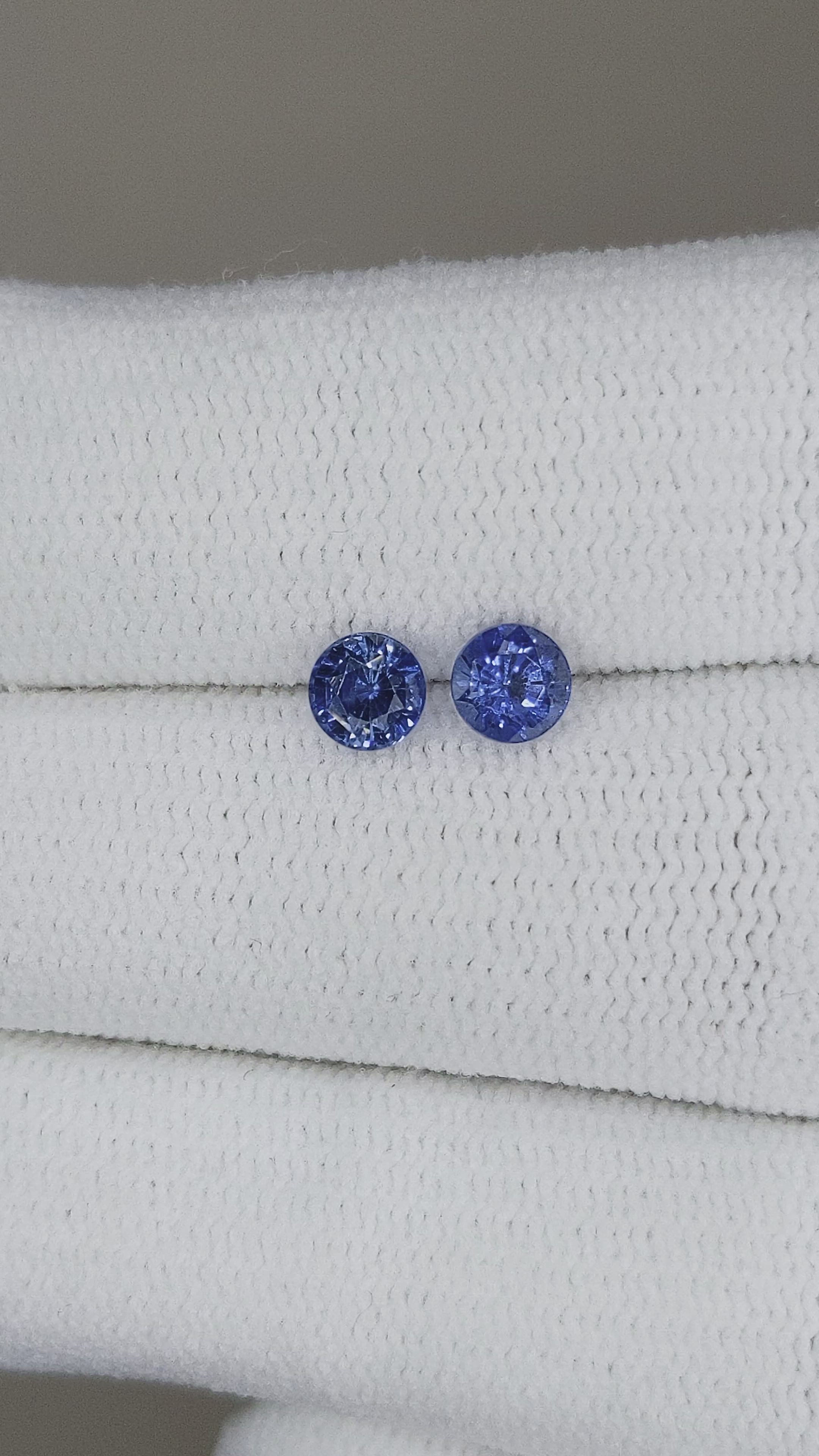0.84&nbsp;Ct.Tw.Total Carat Weight Blue Sapphire Pair from Ceylon (Sri Lanka) Size Video