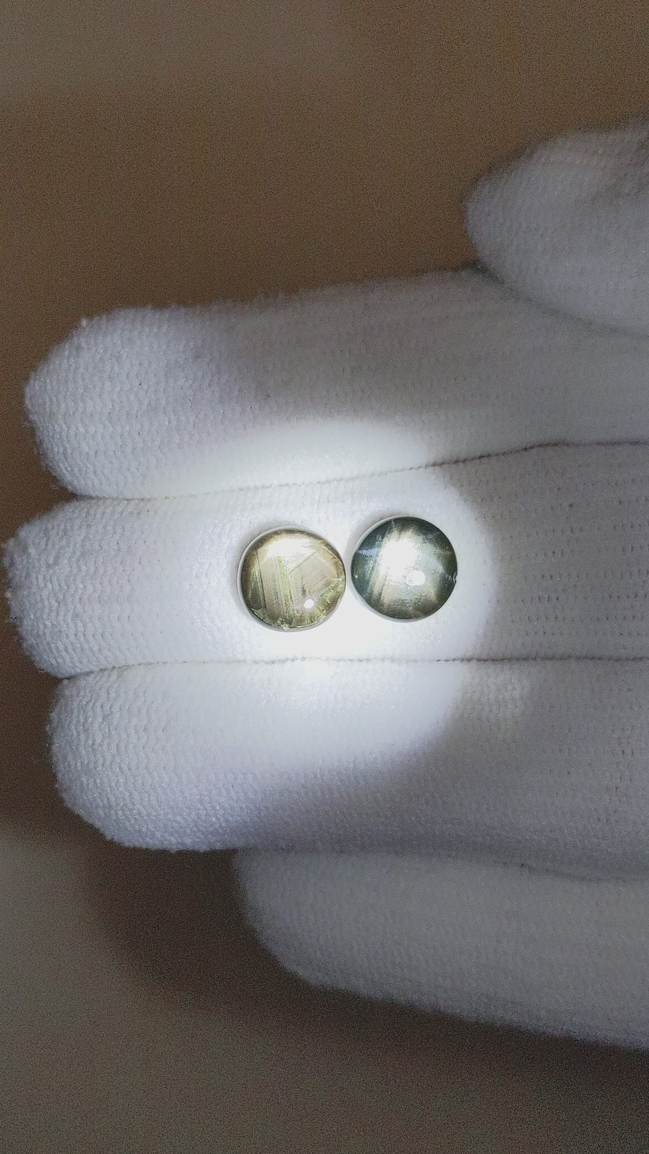 4.23&nbsp;Ct.Tw.Total Carat Weight Black Star Sapphire Pair from Burma (Myanmar) Size Video