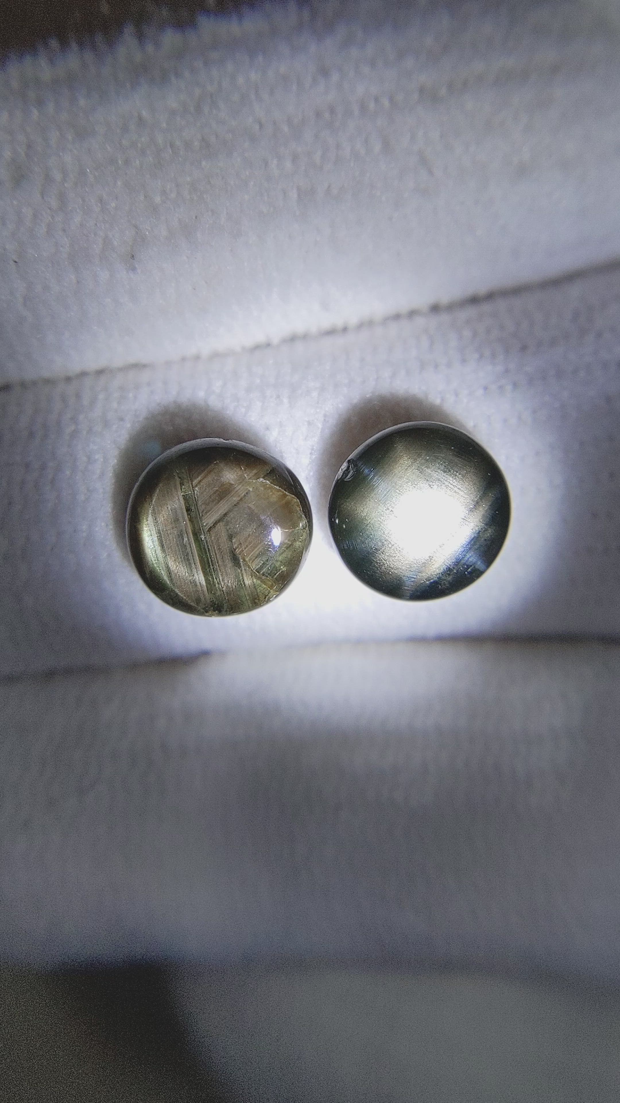 4.23&nbsp;Ct.Tw.Total Carat Weight Black Star Sapphire Pair from Burma (Myanmar) Size Video