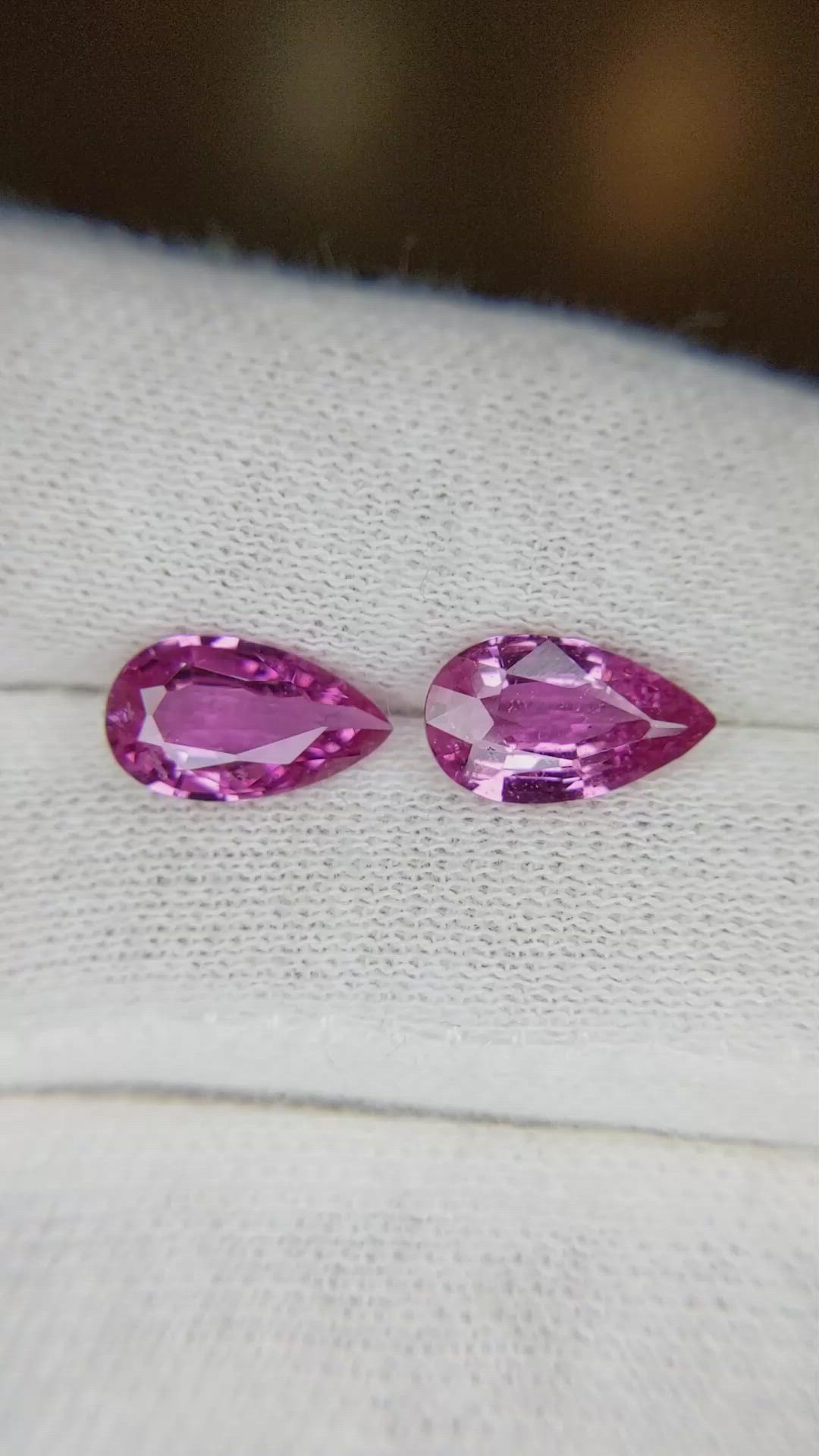3.77 Ct.Tw.Total Carat Weight Pink Sapphire Pair from Ceylon (Sri Lanka) Size Video