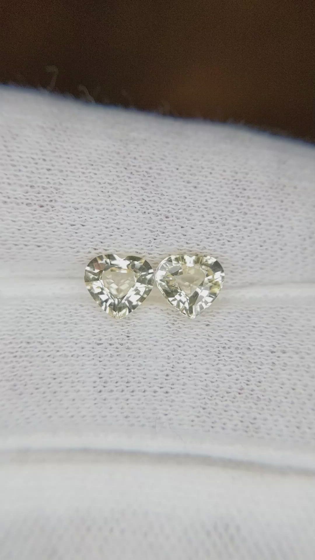 2.09 Ct.Tw.Total Carat Weight Yellow Sapphire Pair from Ceylon (Sri Lanka) Size Video