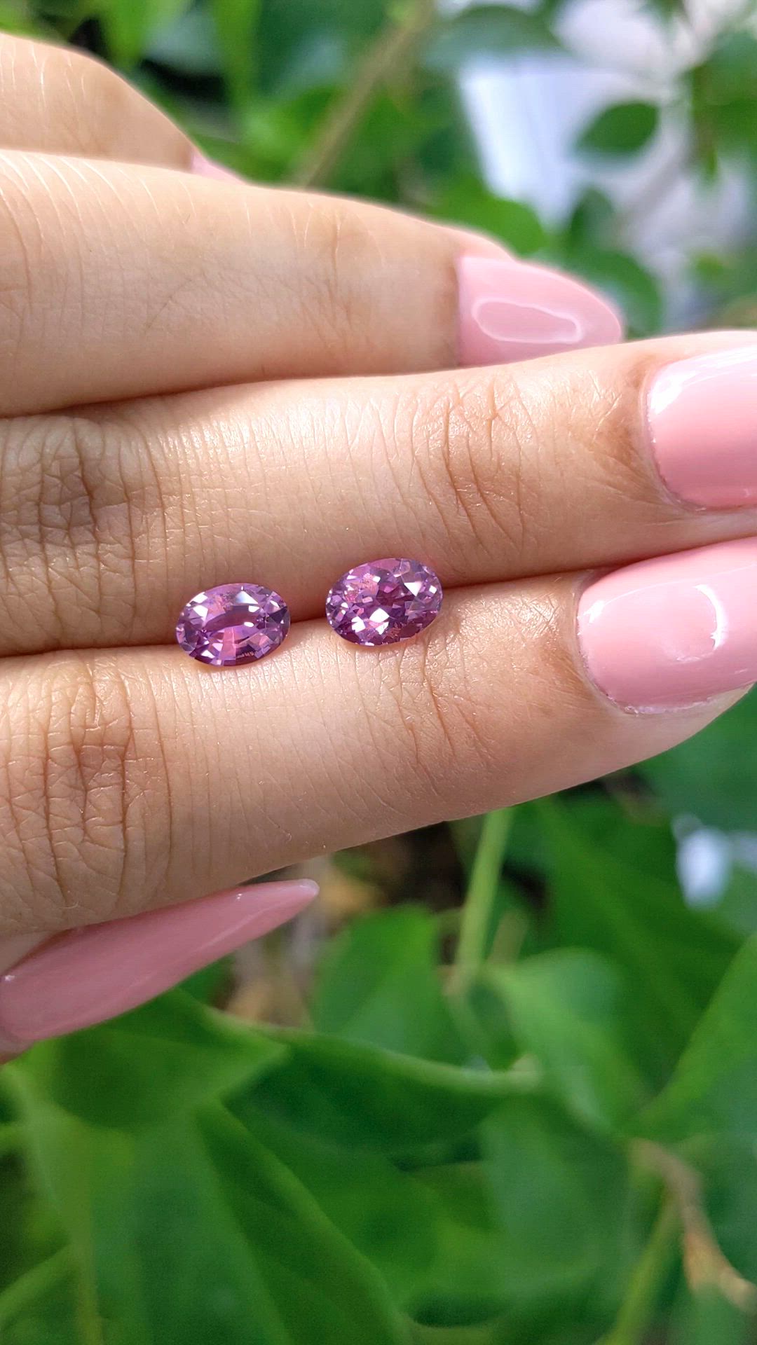 1.92 Ct.Tw.Total Carat Weight Pink Sapphire Pair from Ceylon (Sri Lanka) Size Video