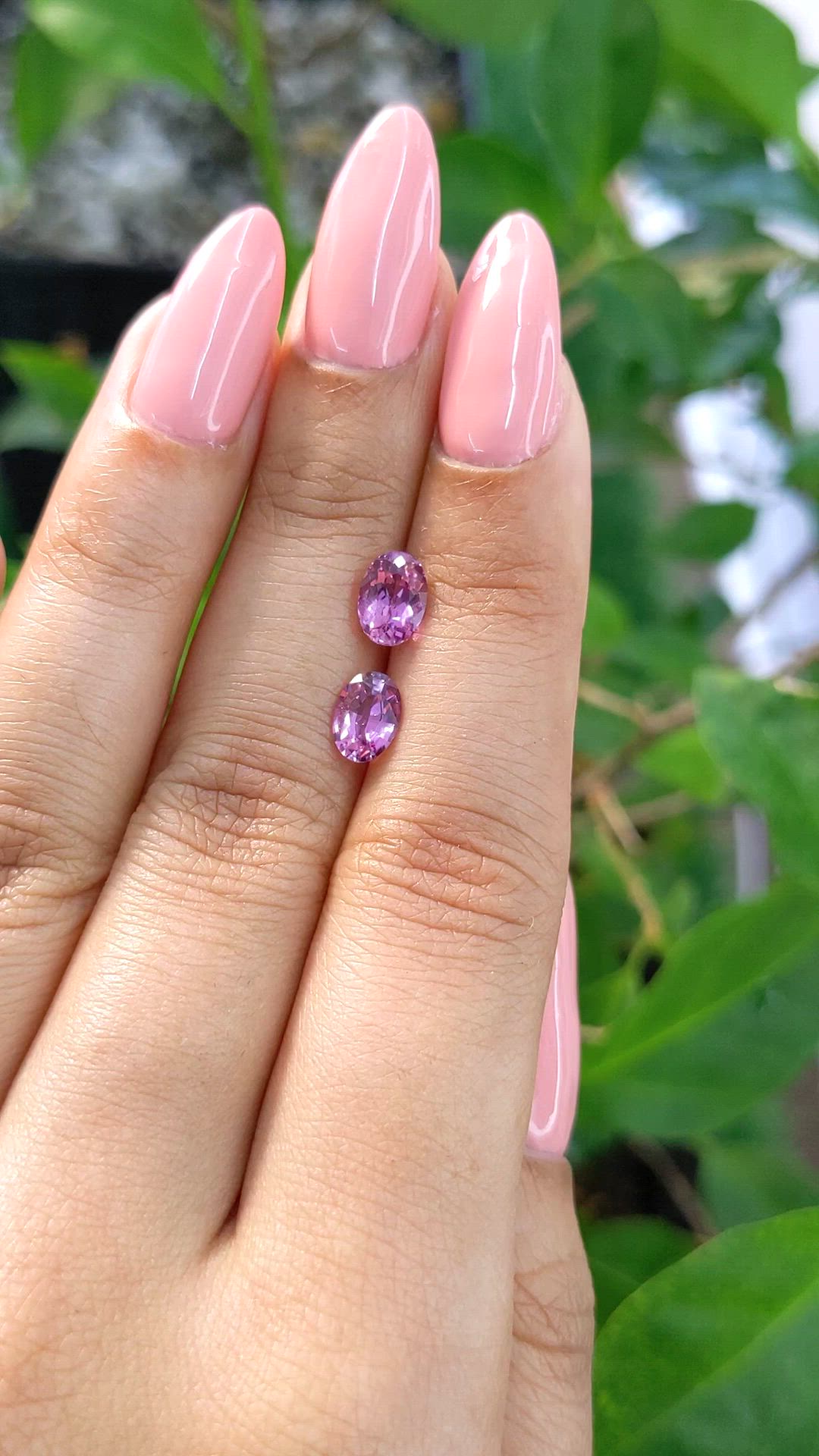 1.92 Ct.Tw.Total Carat Weight Pink Sapphire Pair from Ceylon (Sri Lanka) Size Video