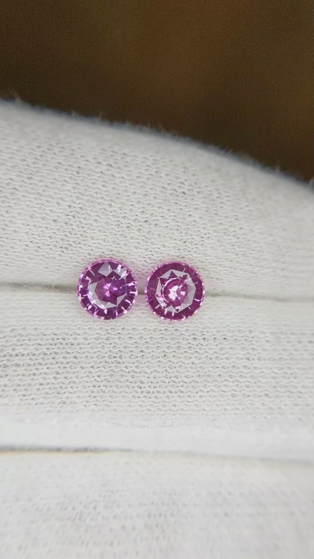 1.70&nbsp;Ct.Tw.Total Carat Weight Pink Sapphire Pair from Ceylon (Sri Lanka) Size Video