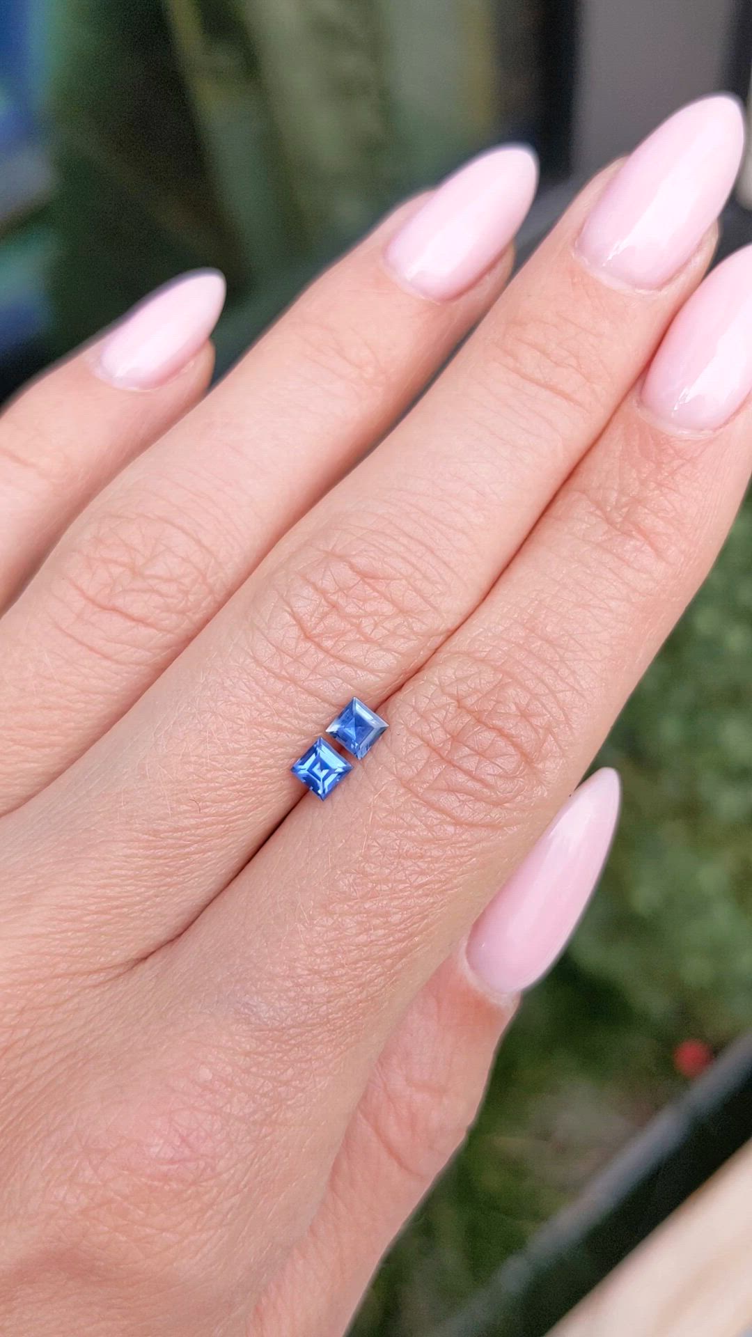 0.61 Ct.Tw.Total Carat Weight Blue Sapphire Pair from East Africa Size Video