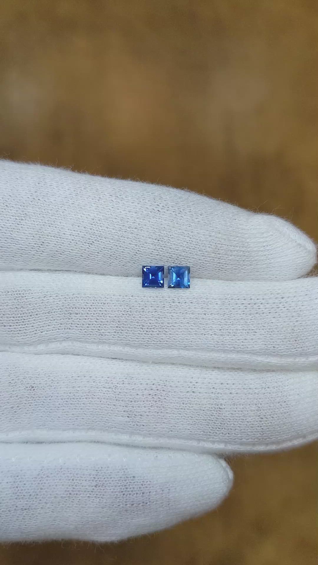 0.61 Ct.Tw.Total Carat Weight Blue Sapphire Pair from East Africa Size Video