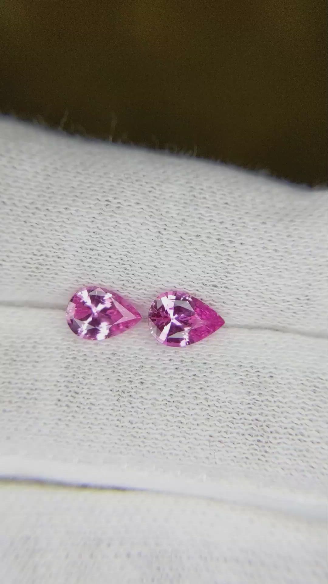 1.38 Ct.Tw.Total Carat Weight Sapphire Pair from Ceylon (Sri Lanka) Size Video
