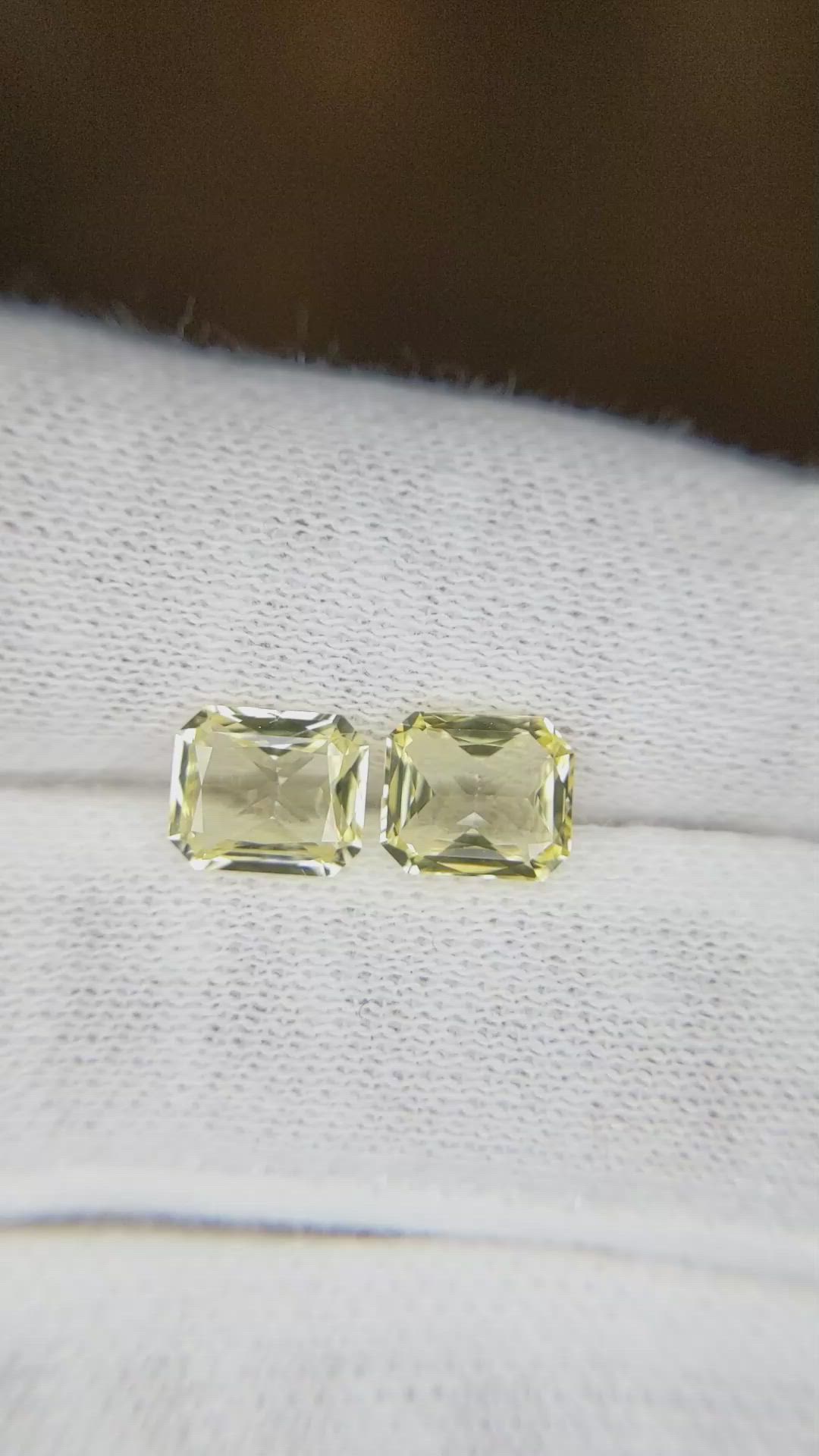 2.75 Ct.Tw.Total Carat Weight Yellow Sapphire Pair from Ceylon (Sri Lanka) Size Video