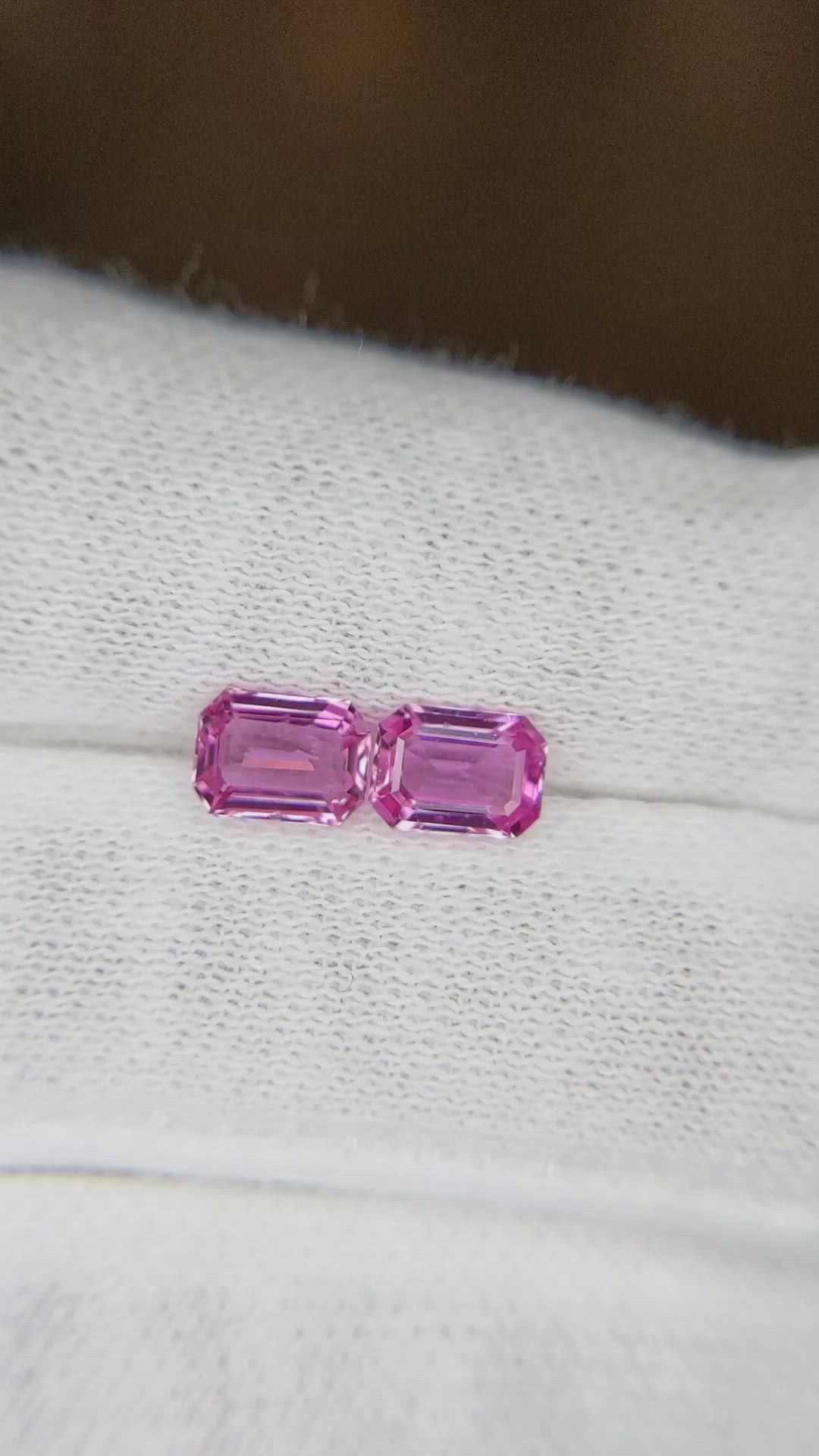 1.67 Ct.Tw.Total Carat Weight Pink Sapphire Pair from Ceylon (Sri Lanka) Size Video
