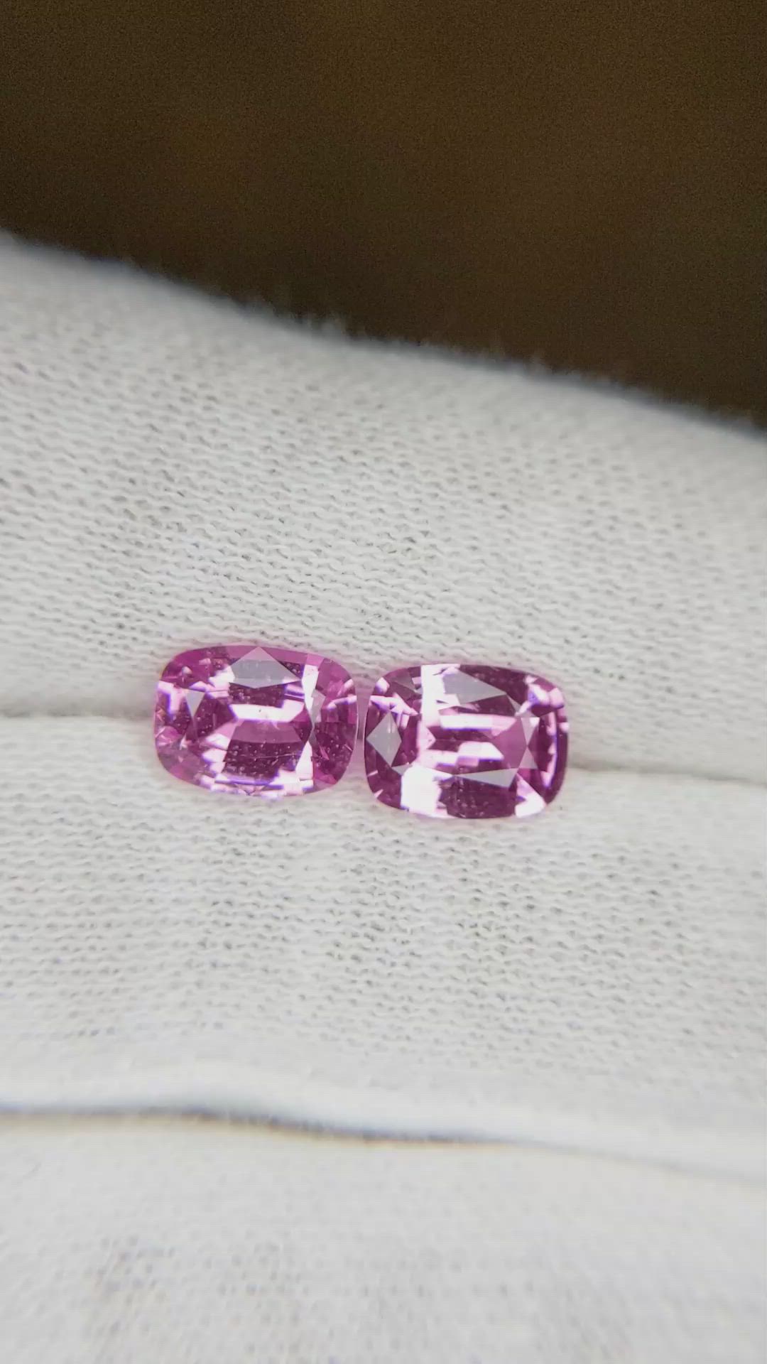 2.94&nbsp;Ct.Tw.Total Carat Weight Pink Sapphire Pair from Ceylon (Sri Lanka) Size Video