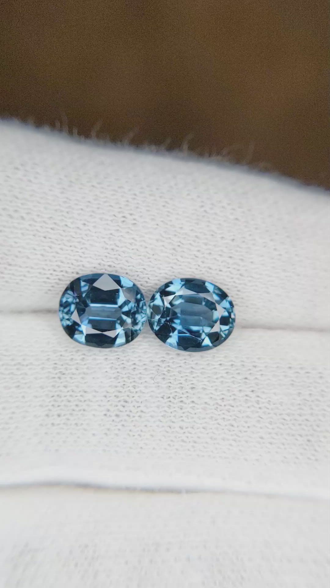 3.61 Ct.Tw.Total Carat Weight Blue Sapphire Pair from Ceylon (Sri Lanka) Size Video