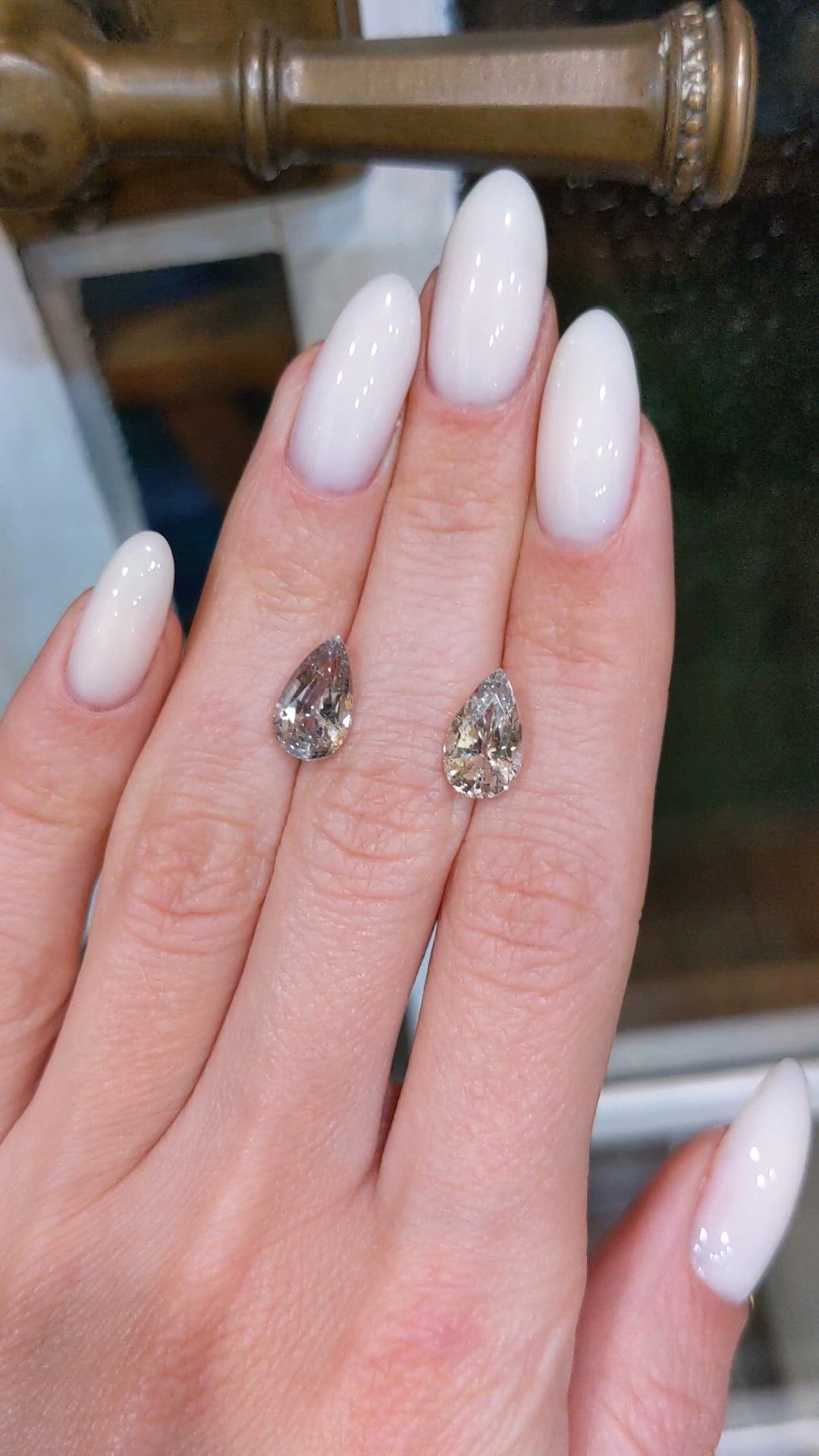 5.82 Ct.Tw.Total Carat Weight Green Sapphire Pair from Ceylon (Sri Lanka) Size Video