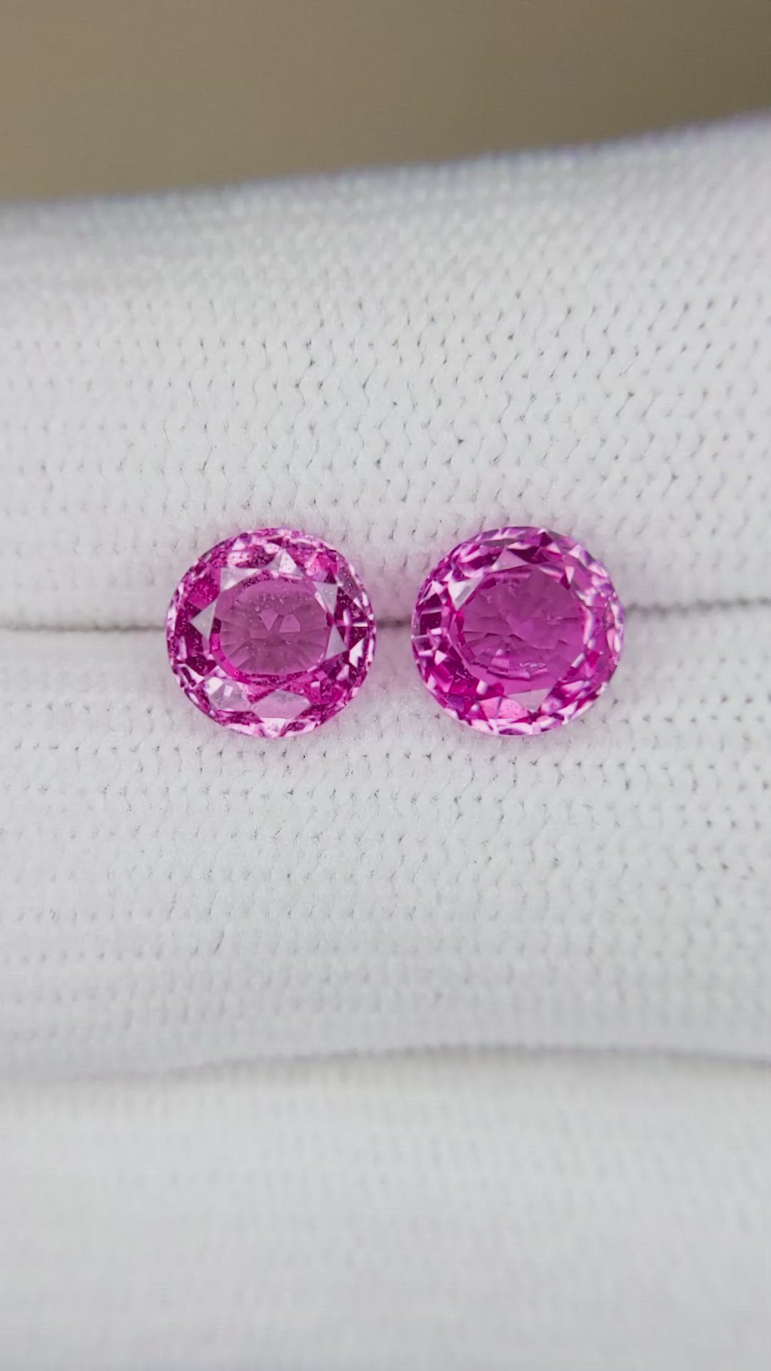 2.78&nbsp;Ct.Tw.Total Carat Weight Pink Sapphire Pair from Ceylon (Sri Lanka) Size Video