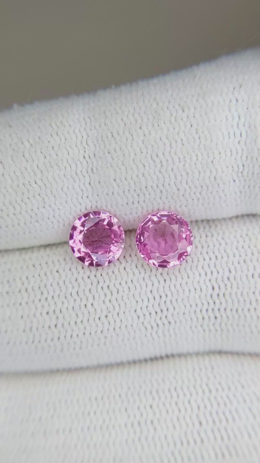 2.49 Ct.Tw.Total Carat Weight Pink Sapphire Pair from Ceylon (Sri Lanka) Size Video