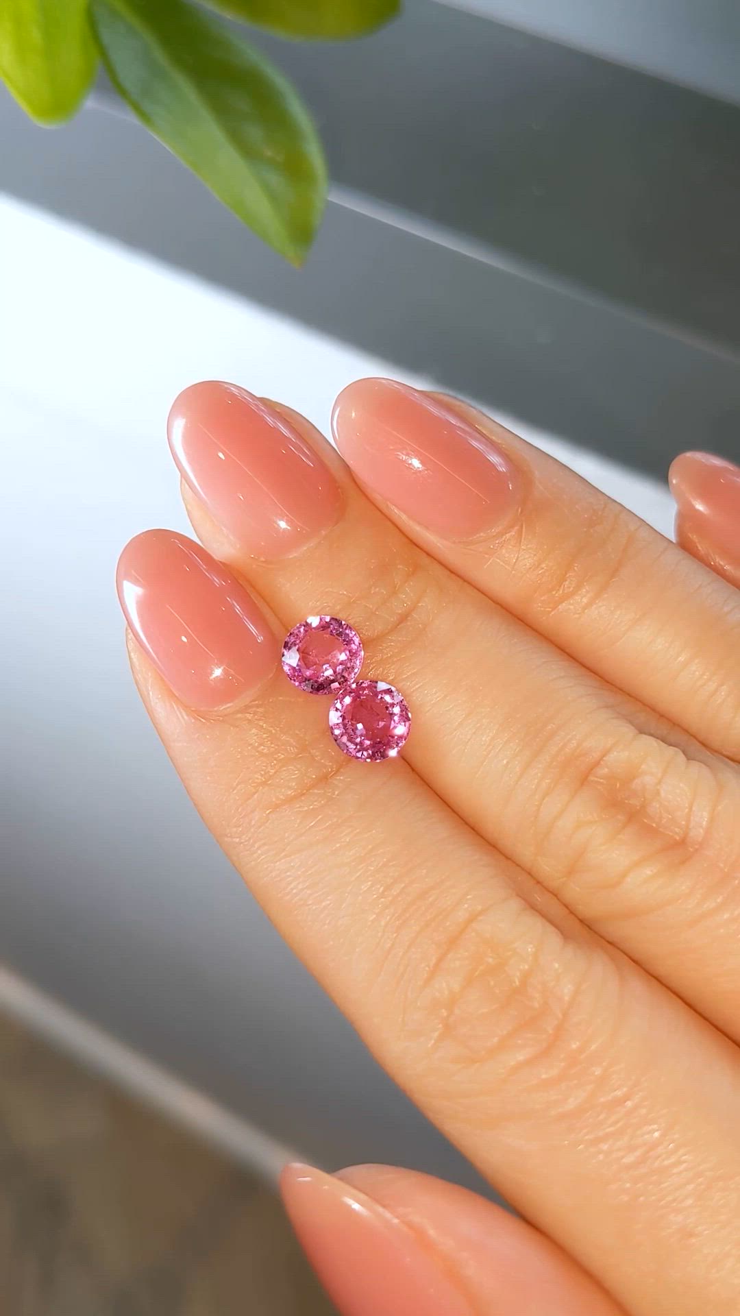 2.49 Ct.Tw.Total Carat Weight Pink Sapphire Pair from Ceylon (Sri Lanka) Size Video