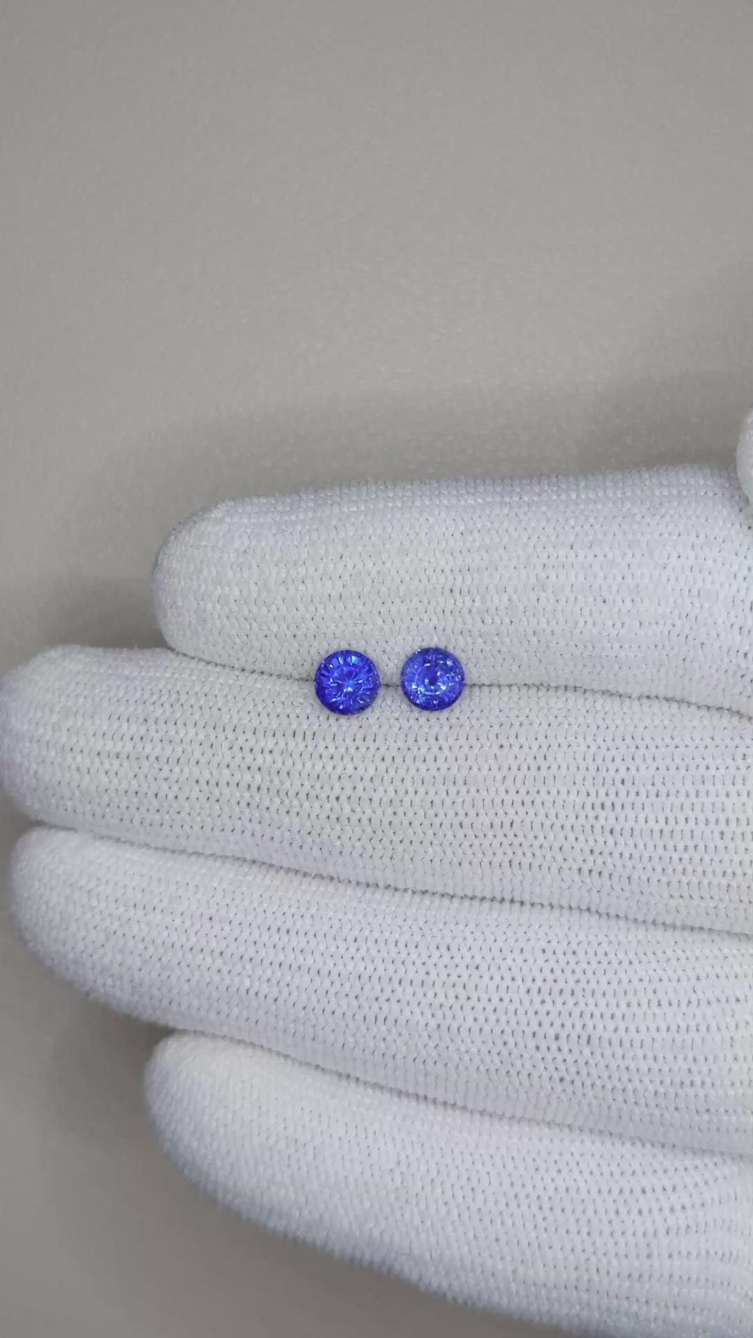 1.41 Ct.Tw.Total Carat Weight Blue Sapphire Pair from Ceylon (Sri Lanka) Size Video