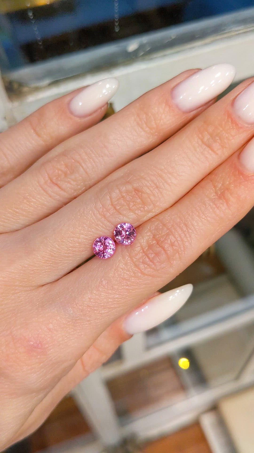 2.08 Ct.Tw.Total Carat Weight Pink Sapphire Pair from Ceylon (Sri Lanka) Size Video