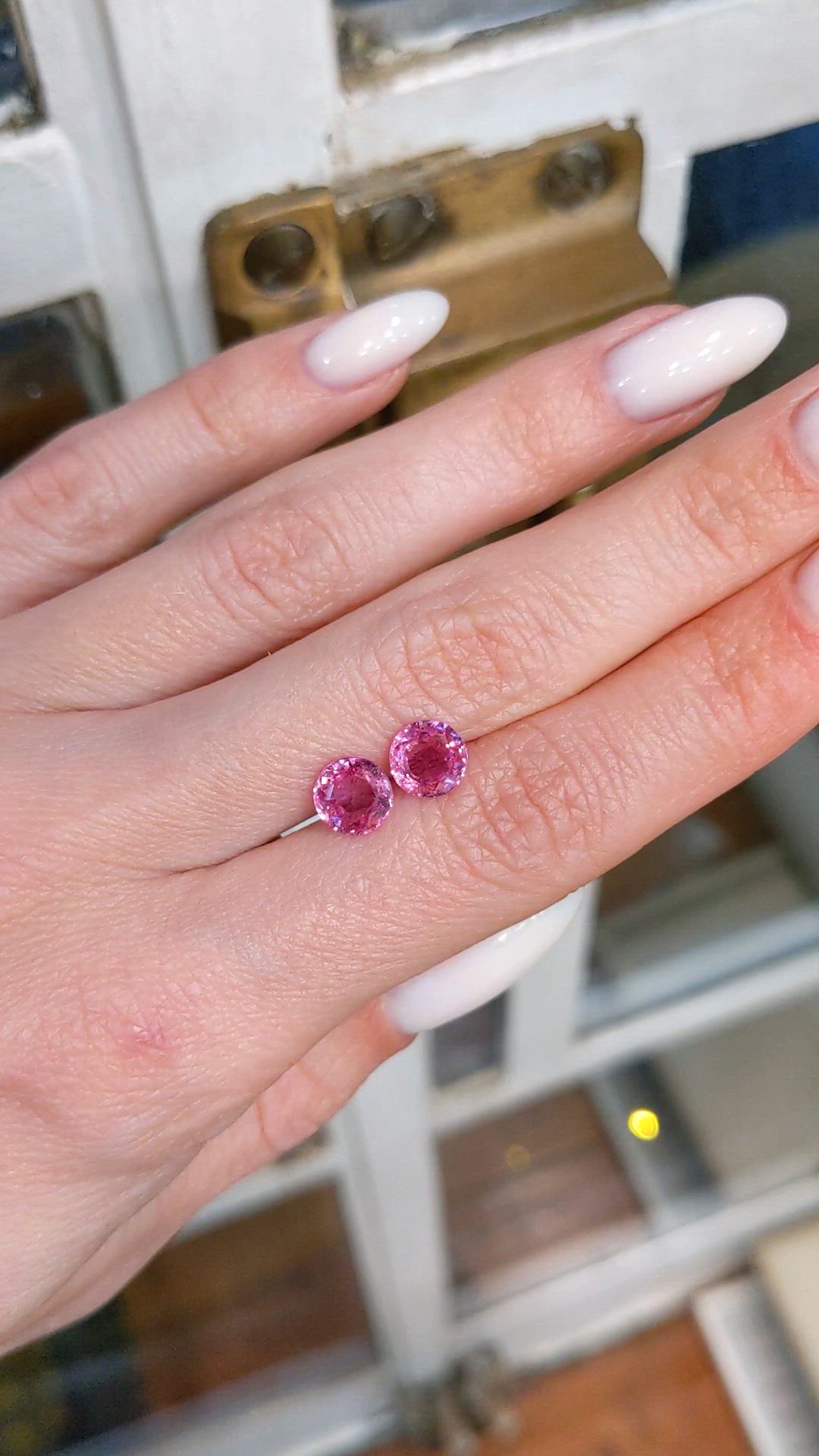 3.04&nbsp;Ct.Tw.Total Carat Weight Pink Sapphire Pair from Ceylon (Sri Lanka) Size Video