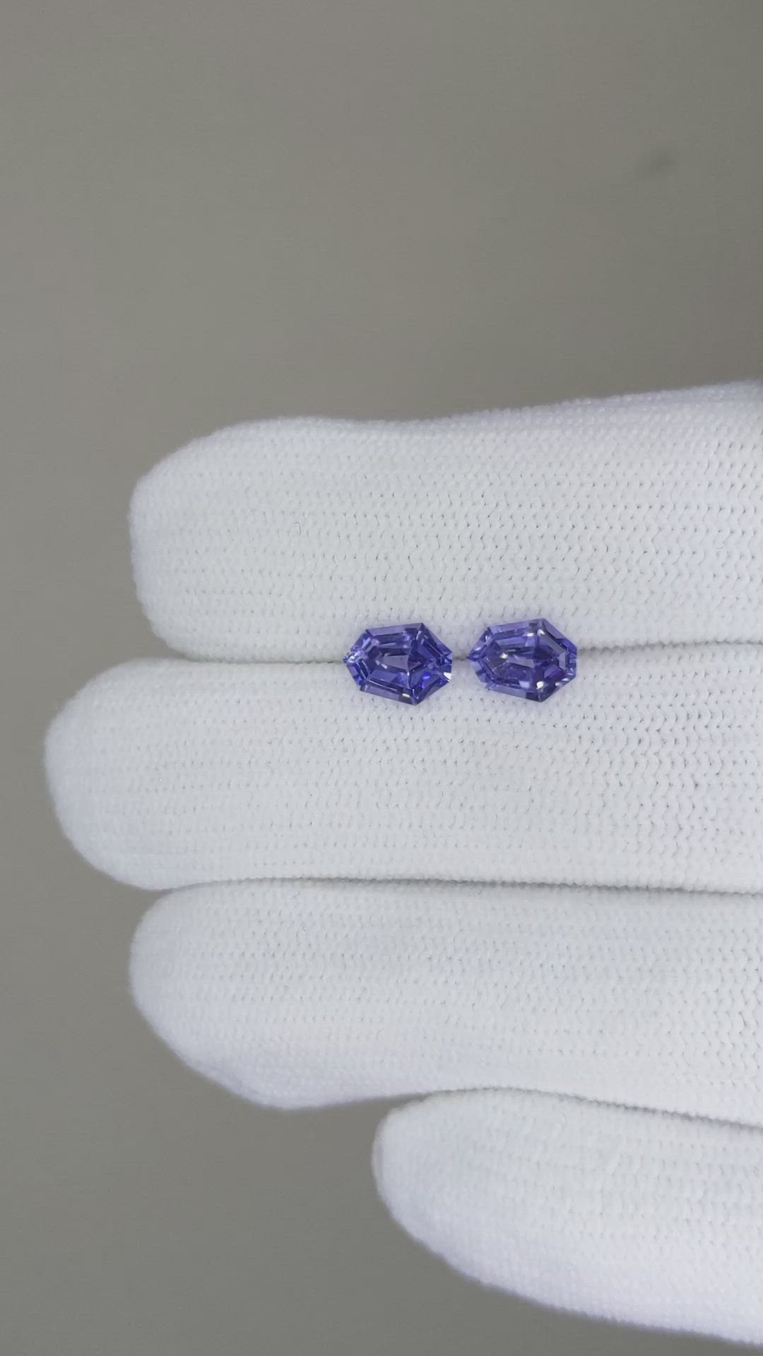 1.53 Ct.Tw.Total Carat Weight Blue Sapphire Pair from Ceylon (Sri Lanka) Size Video