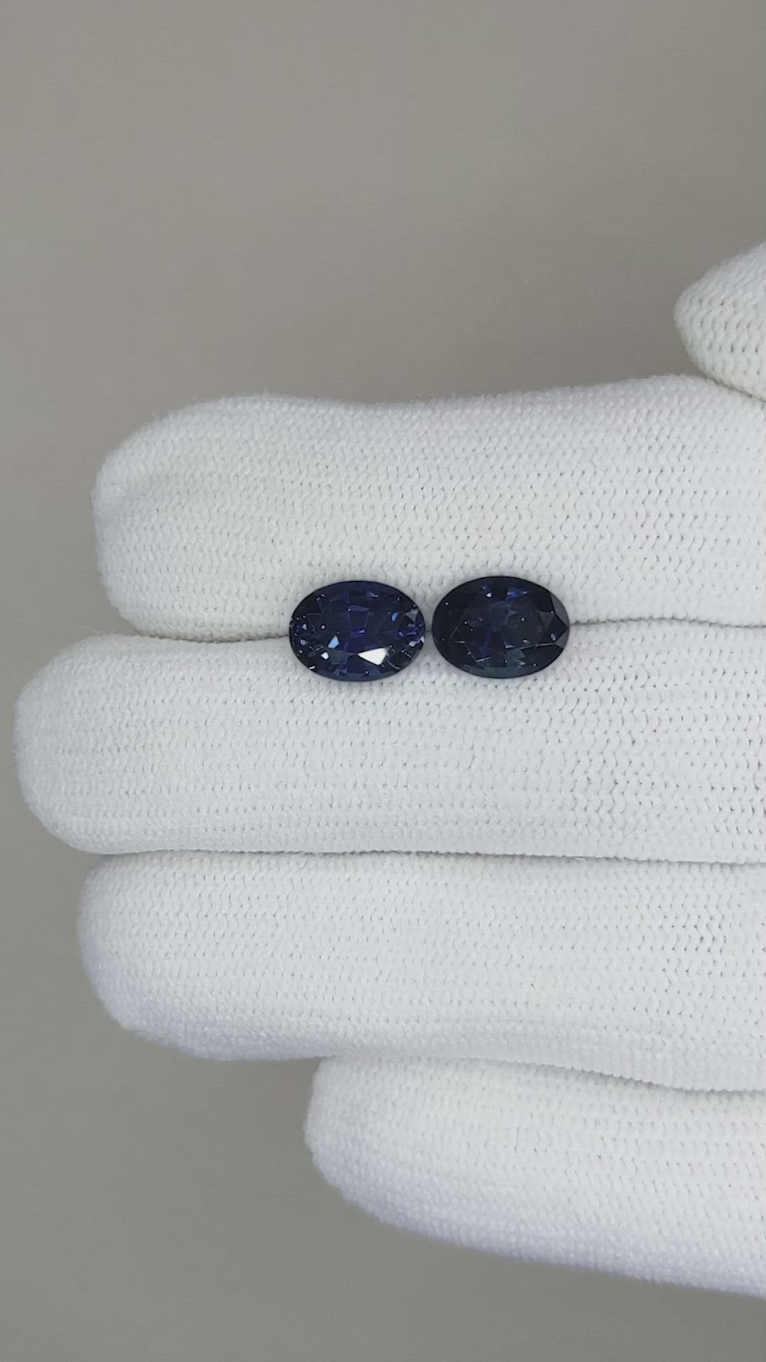 4.13 Ct.Tw.Total Carat Weight Blue Sapphire Pair from Tanzania Size Video