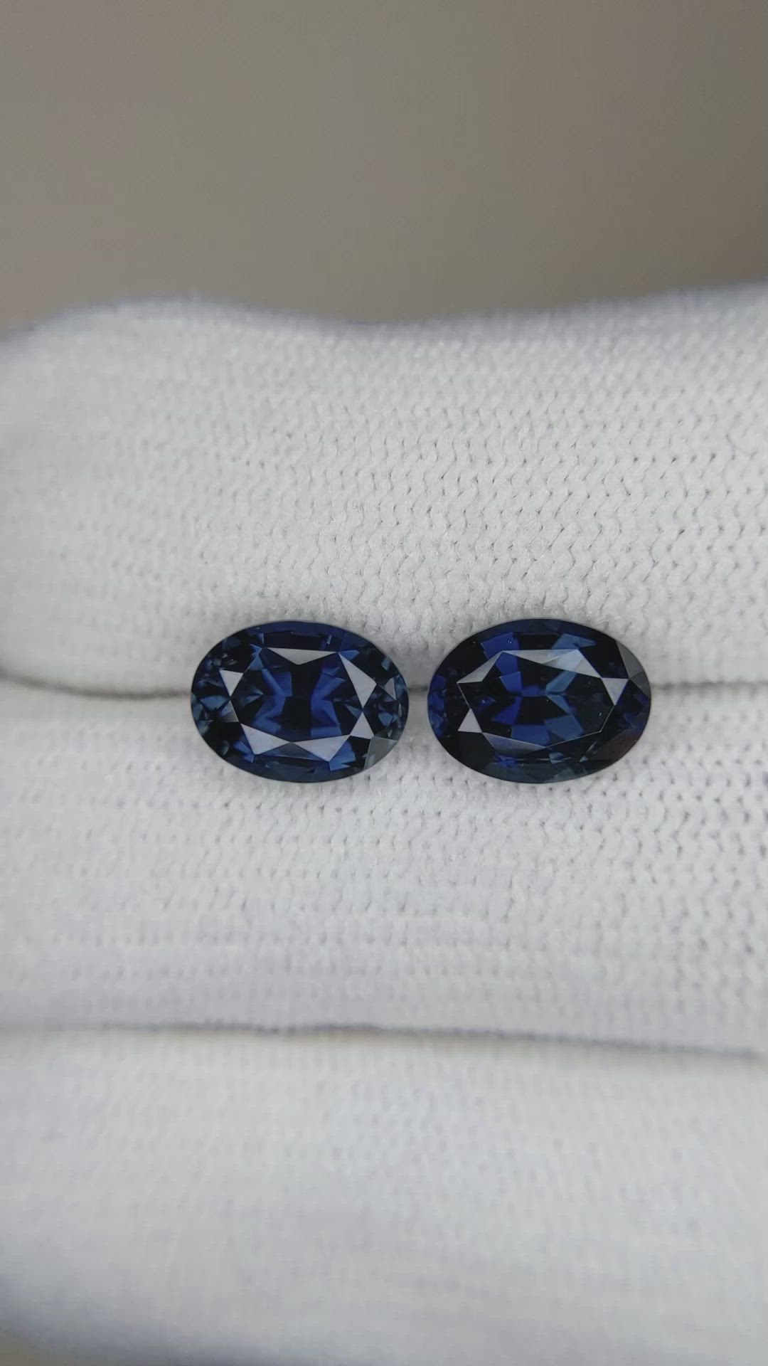 4.13 Ct.Tw.Total Carat Weight Blue Sapphire Pair from Tanzania Size Video