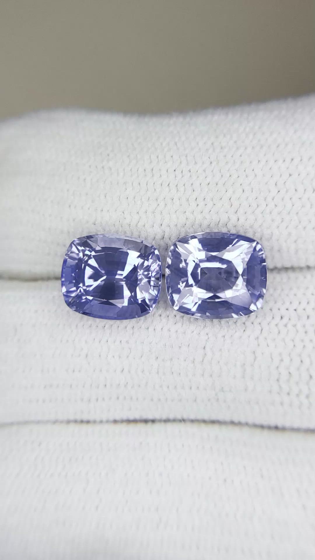 6.16&nbsp;Ct.Tw.Total Carat Weight Blue Sapphire Pair from Ceylon (Sri Lanka) Size Video