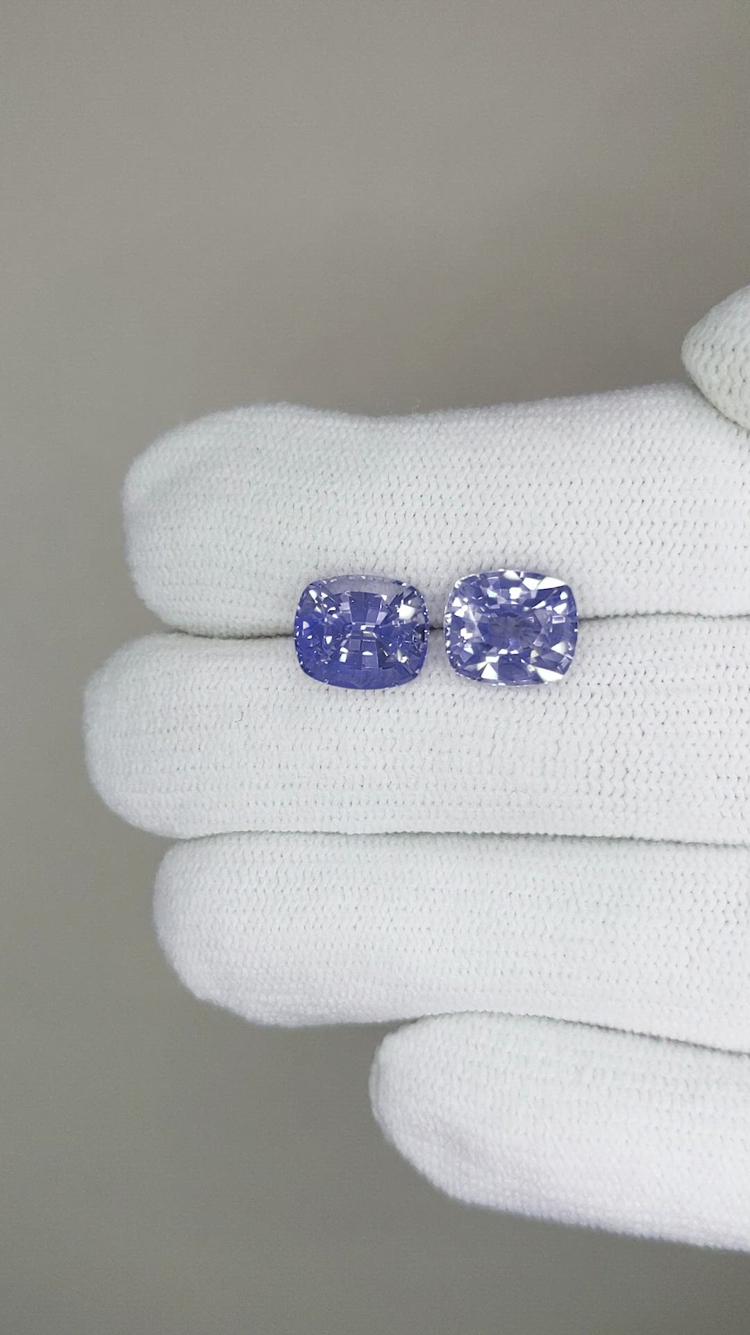 6.16&nbsp;Ct.Tw.Total Carat Weight Blue Sapphire Pair from Ceylon (Sri Lanka) Size Video