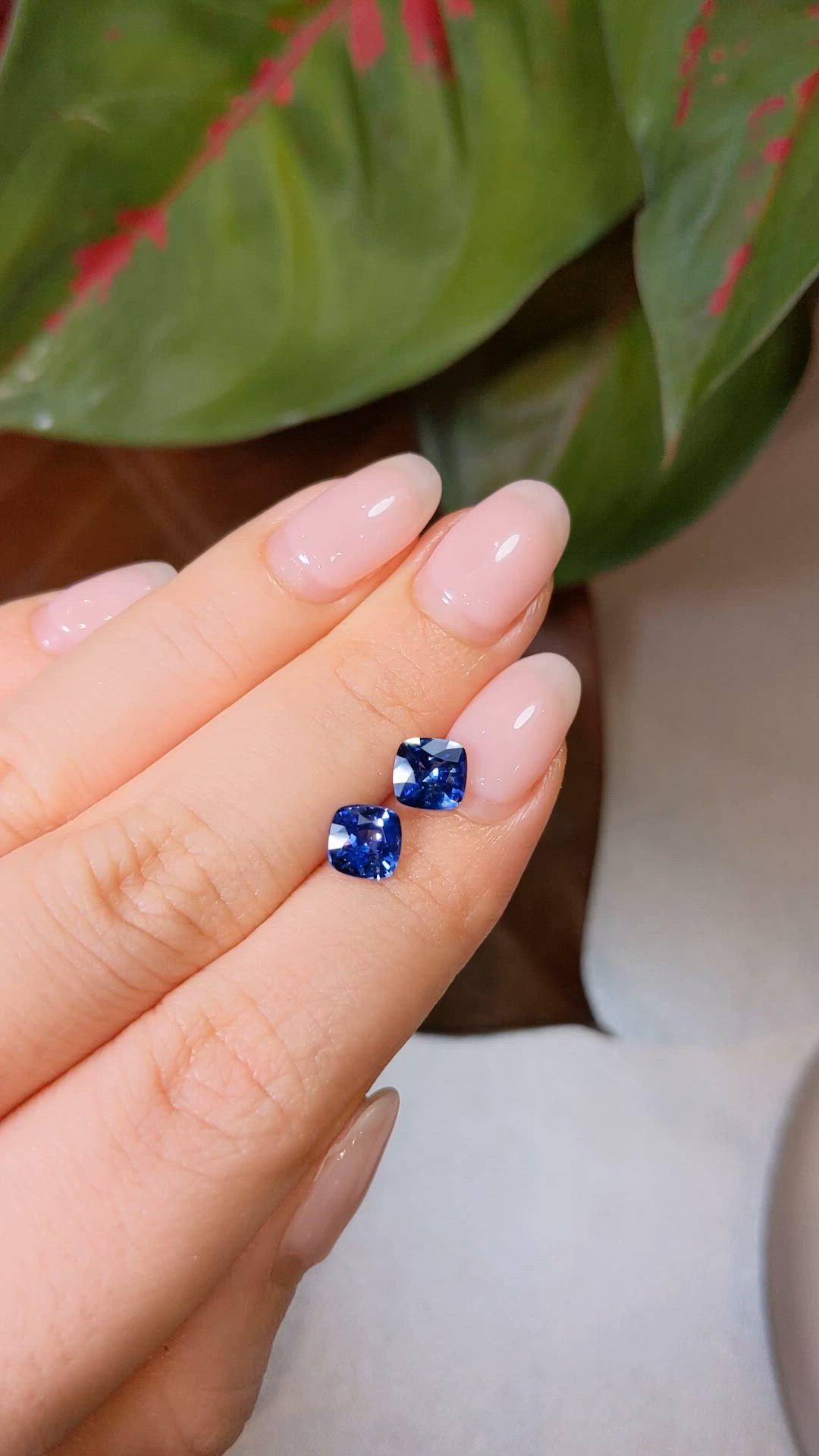 2.71&nbsp;Ct.Tw.Total Carat Weight Blue Sapphire Pair from Ceylon (Sri Lanka) Size Video