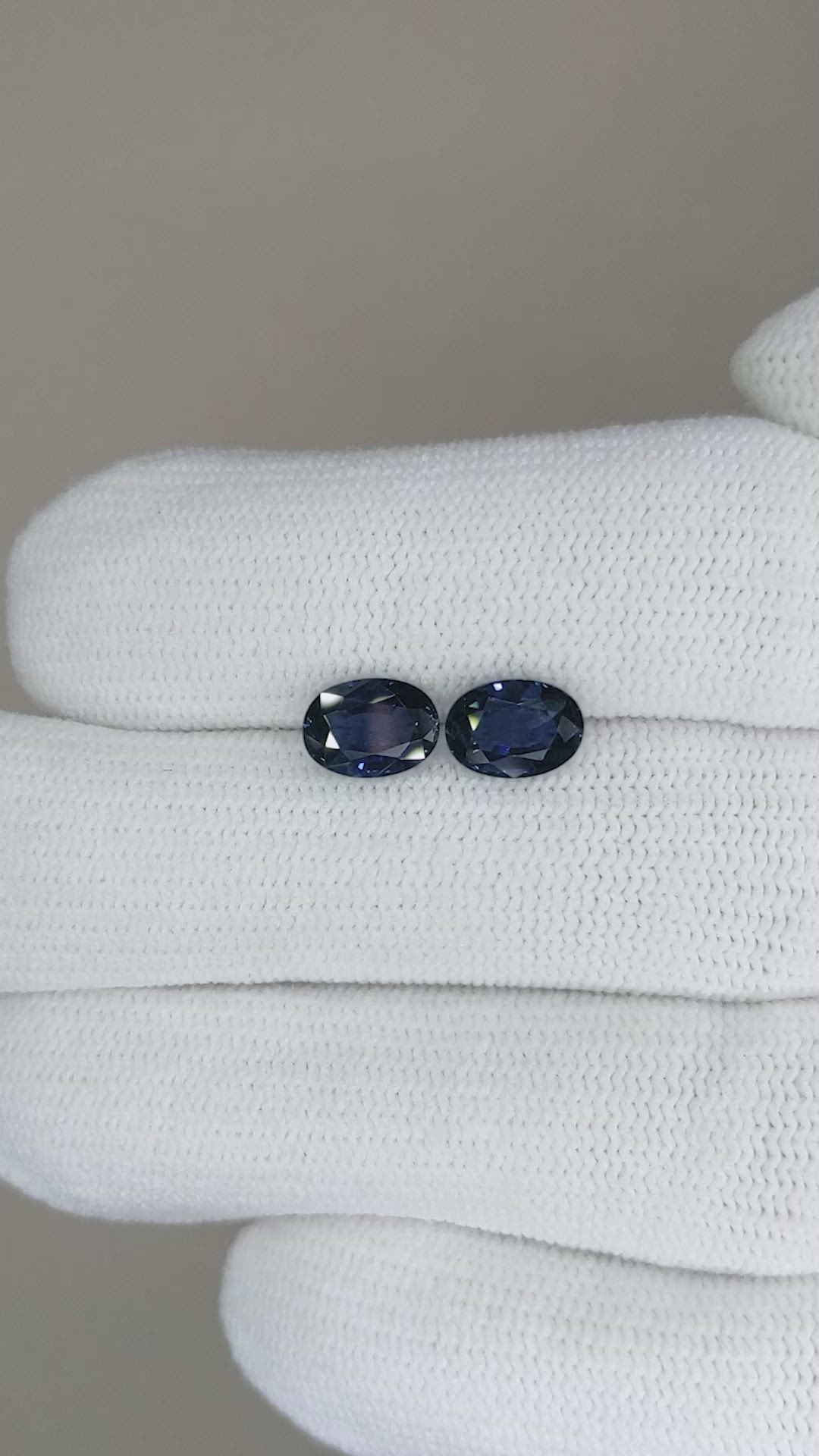 2.28 Ct.Tw.Total Carat Weight Blue Sapphire Pair from Ceylon (Sri Lanka) Size Video